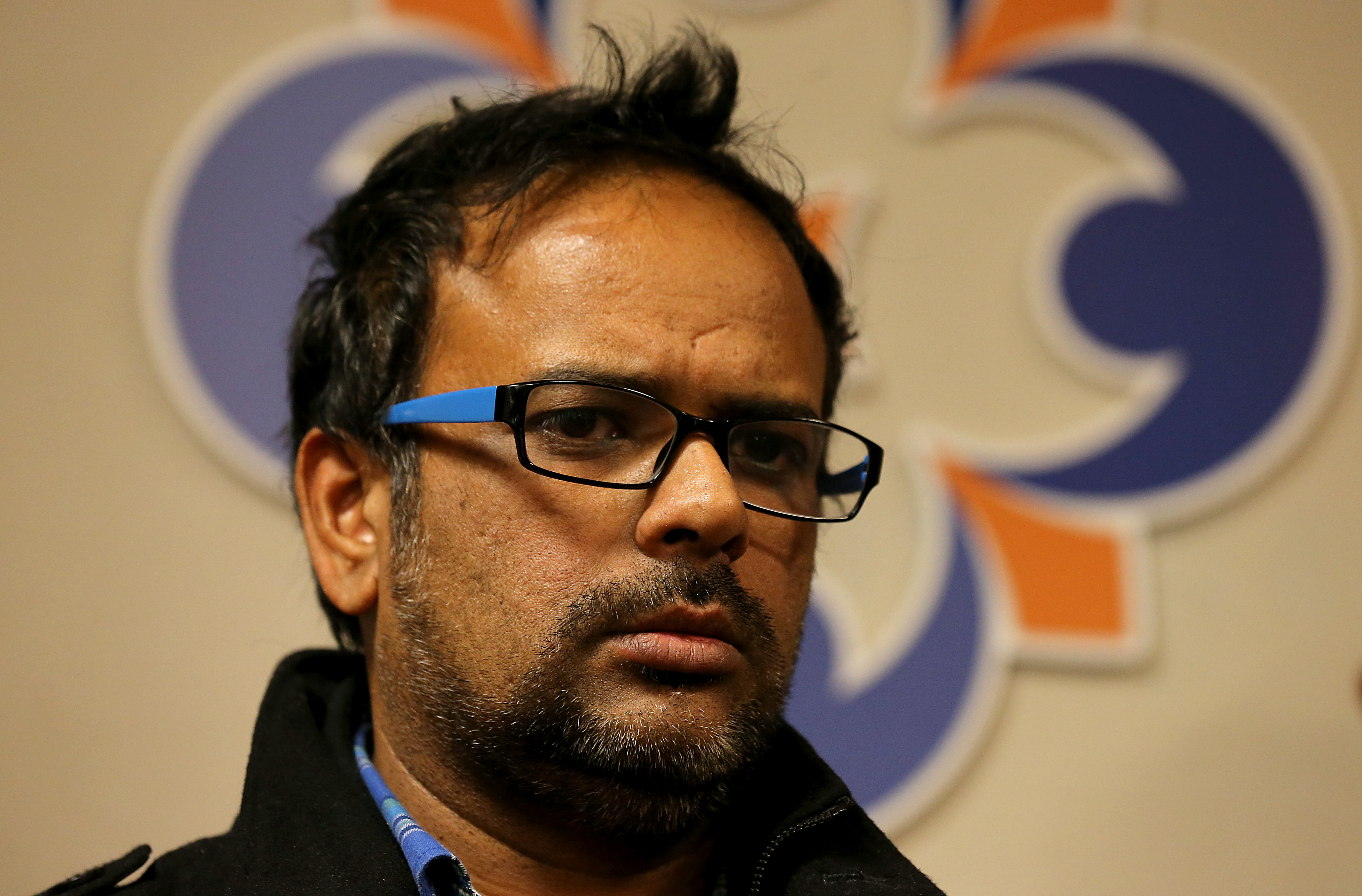 Farhan Khan joins religious leaders during a press conference at the Council of American Islamic Relations December 2, 2015 in Anaheim, California.