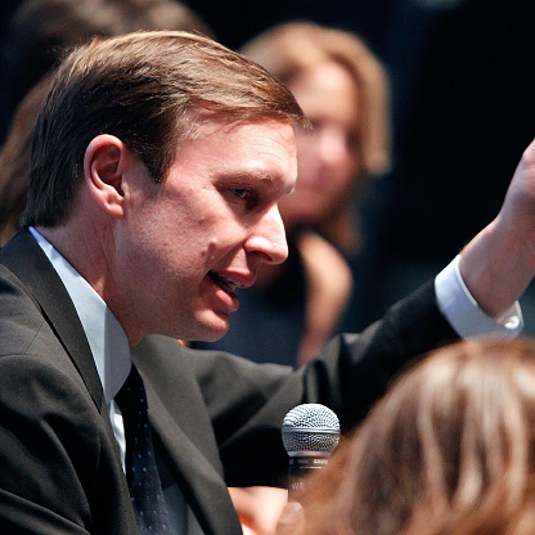 Sen. Chris Murphy (D-CT) speaks at an UNDER THE GUN post-screening panel discussion at the Burke Theater at the U.S. Navy Memorial on May 11, 2016 in Washington, DC.