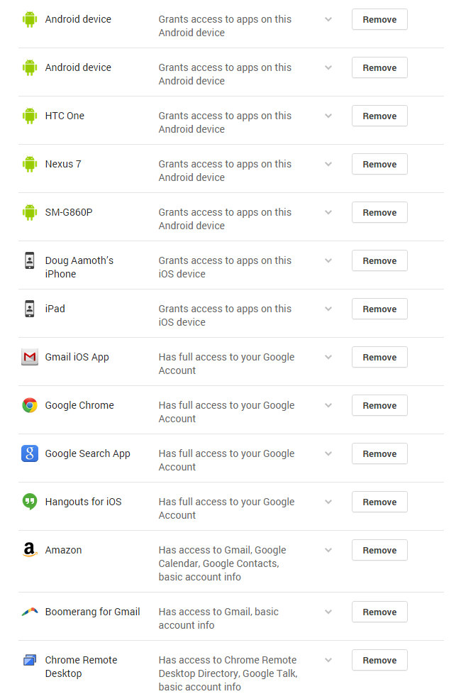 Google Account Settings