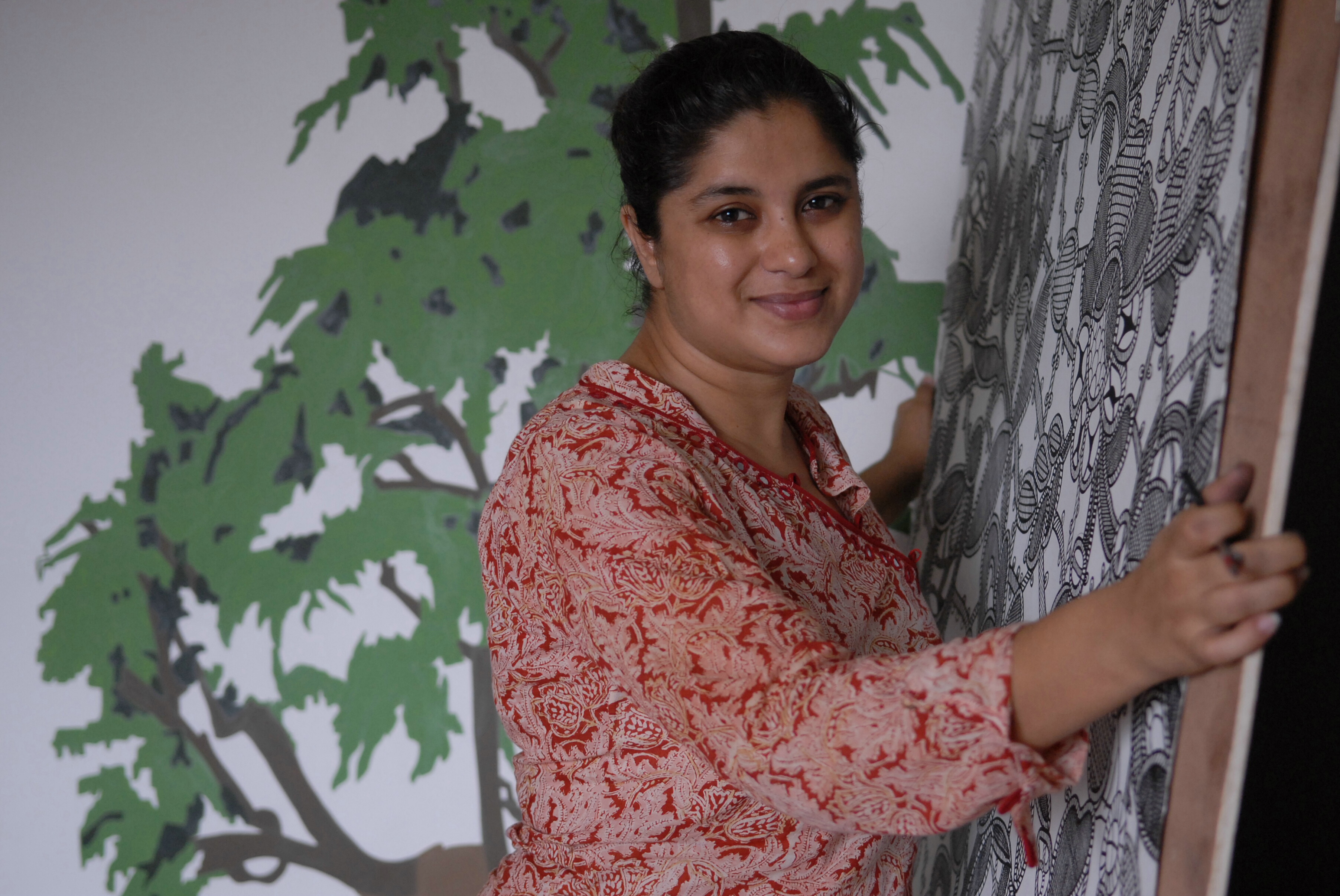 Hema Upadhyay, Artist at her Studio in Mumbai, Maharashtra, India ( for IT Woman Magazine )