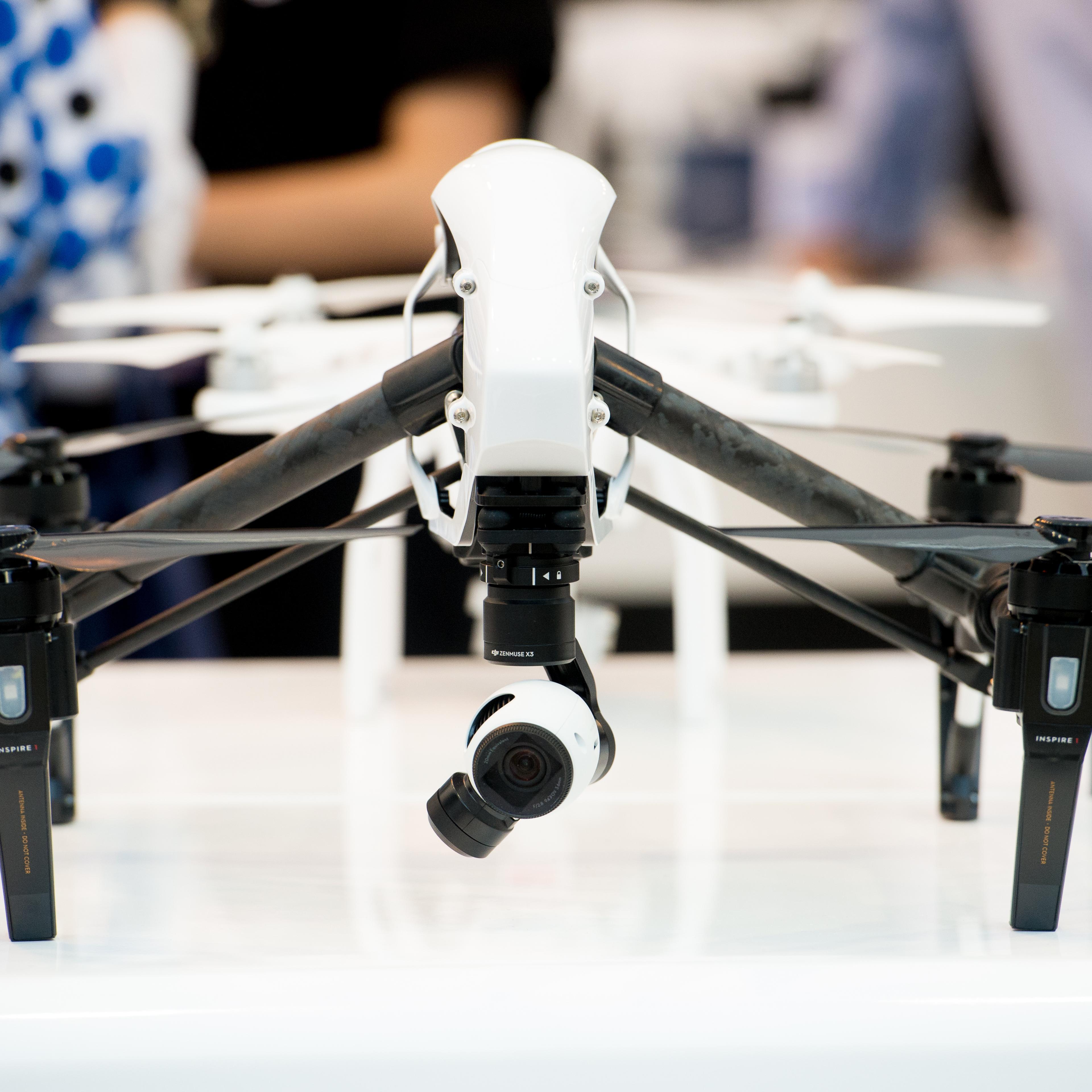 DJI's Inspire drone at the 35th GITEX Technology Week in Dubai on Oct. 18, 2015.