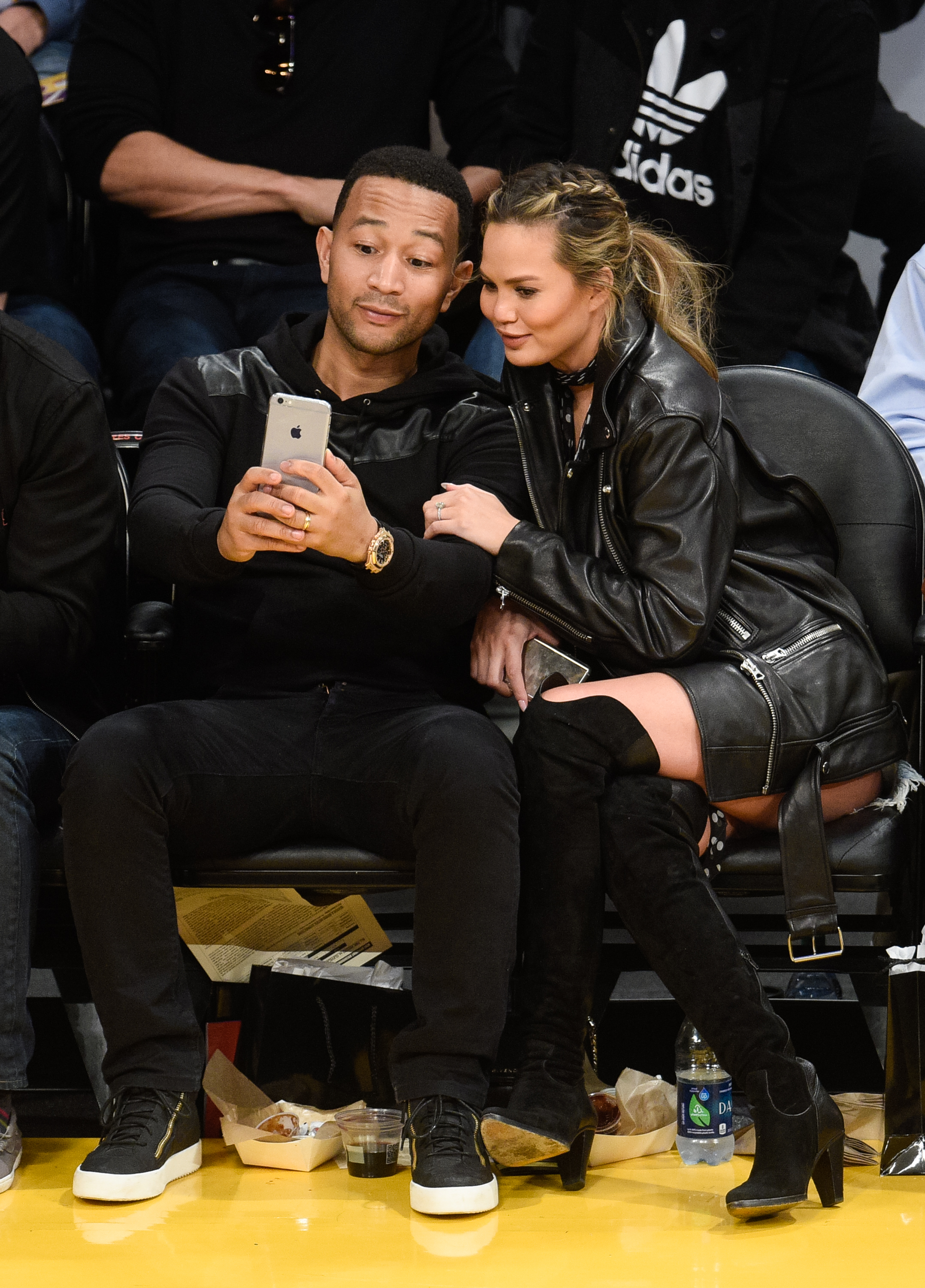 Celebrities At The Los Angeles Lakers Game
