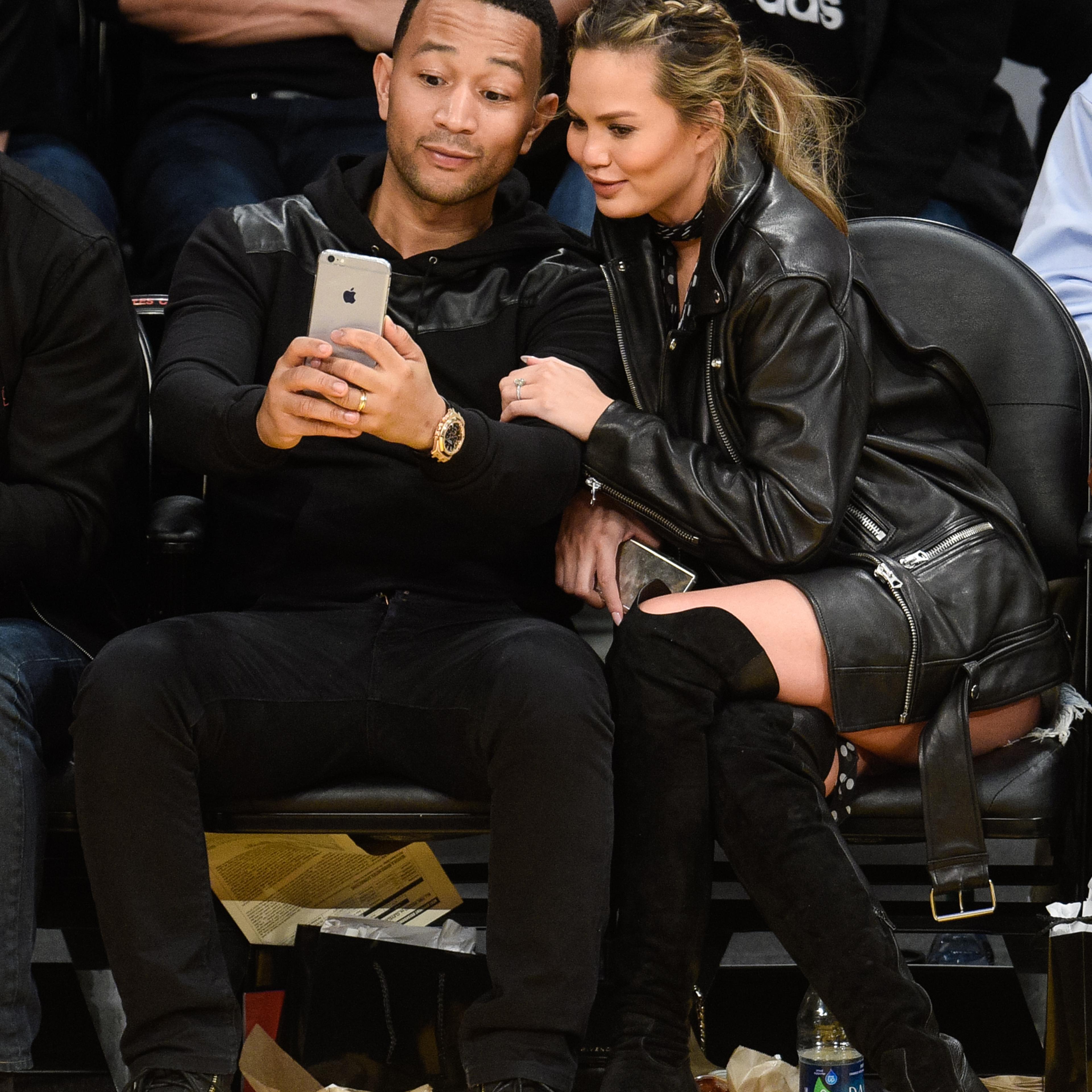 Celebrities At The Los Angeles Lakers Game