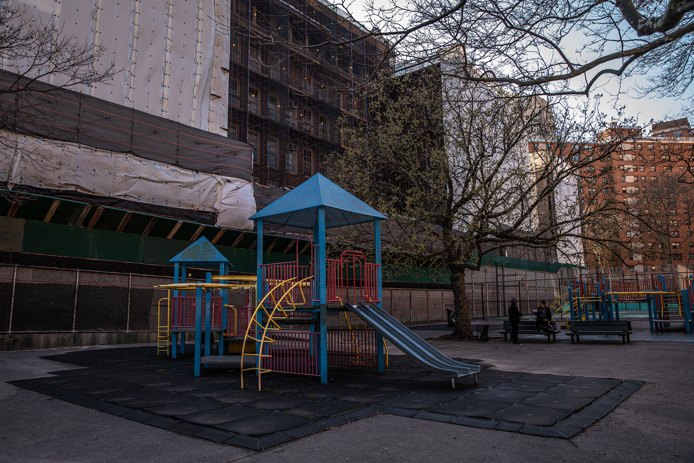 The Harlem Renaissance Training Center's playground remains empty in New York on March 24, 2019.