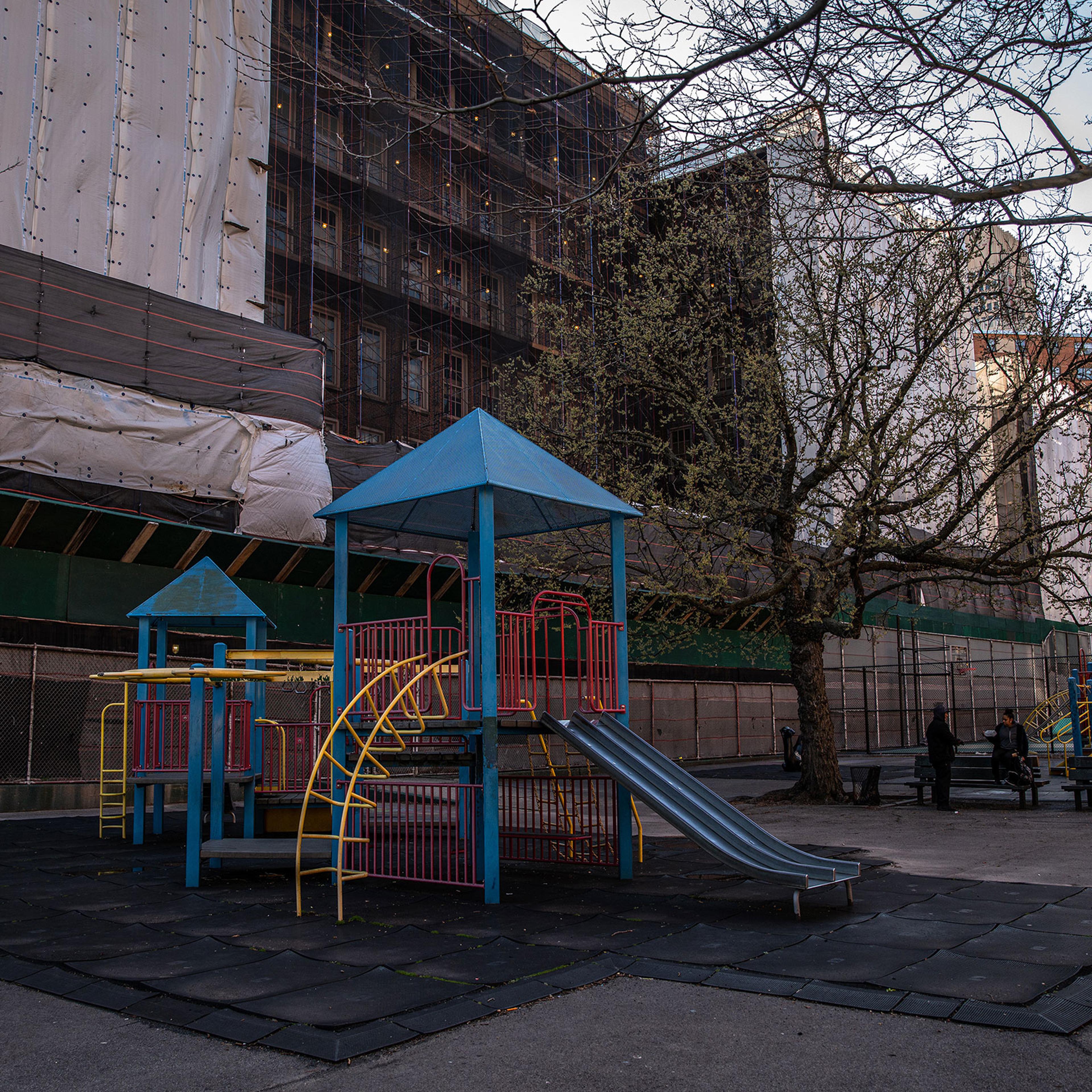 The Harlem Renaissance Training Center's playground remains empty in New York on March 24, 2019.