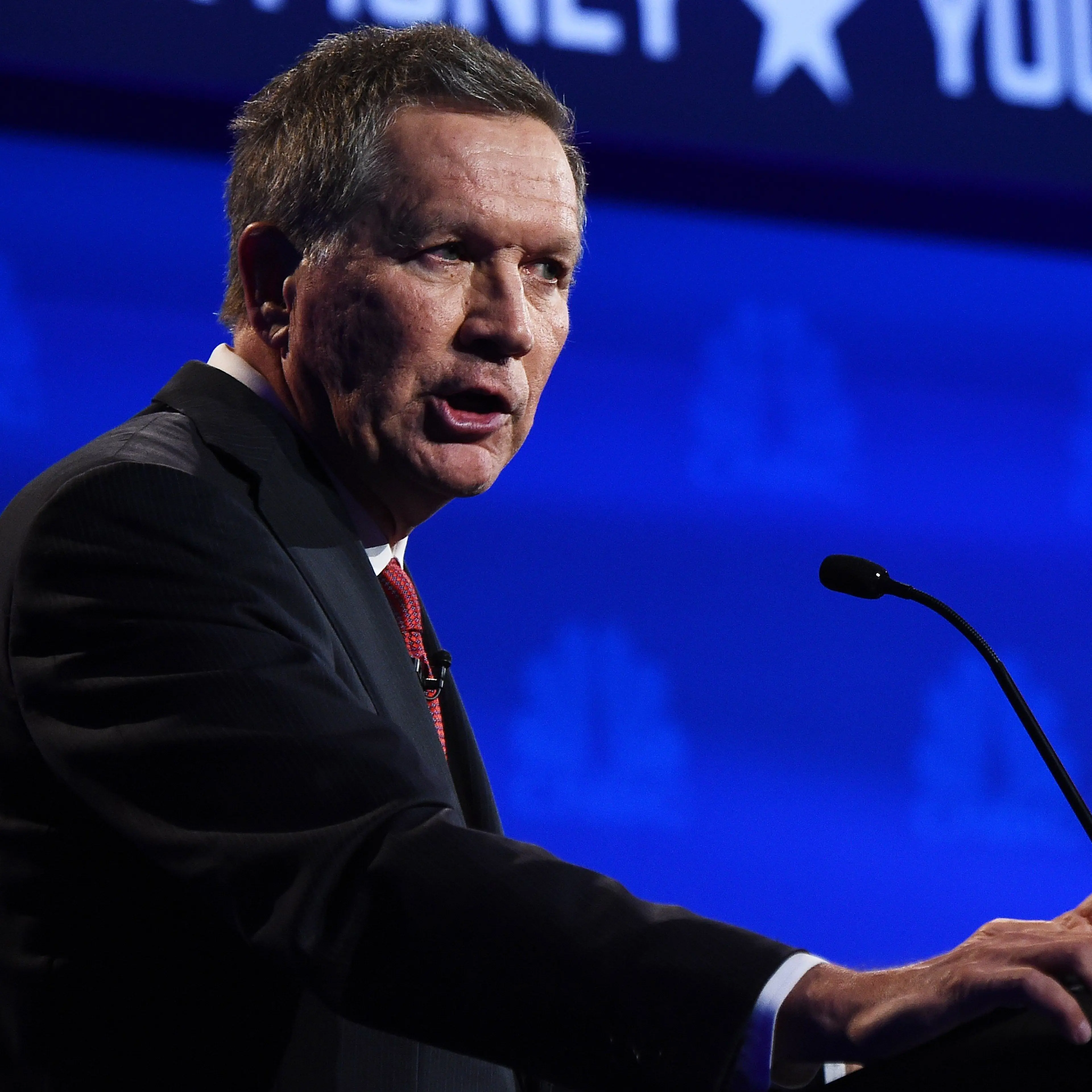 Republican Presidential hopeful John Kasich speaks during the CNBC Republican Presidential Debate on Oct. 28, 2015 at the Coors Event Center at the University of Colorado in Boulder, Colo.