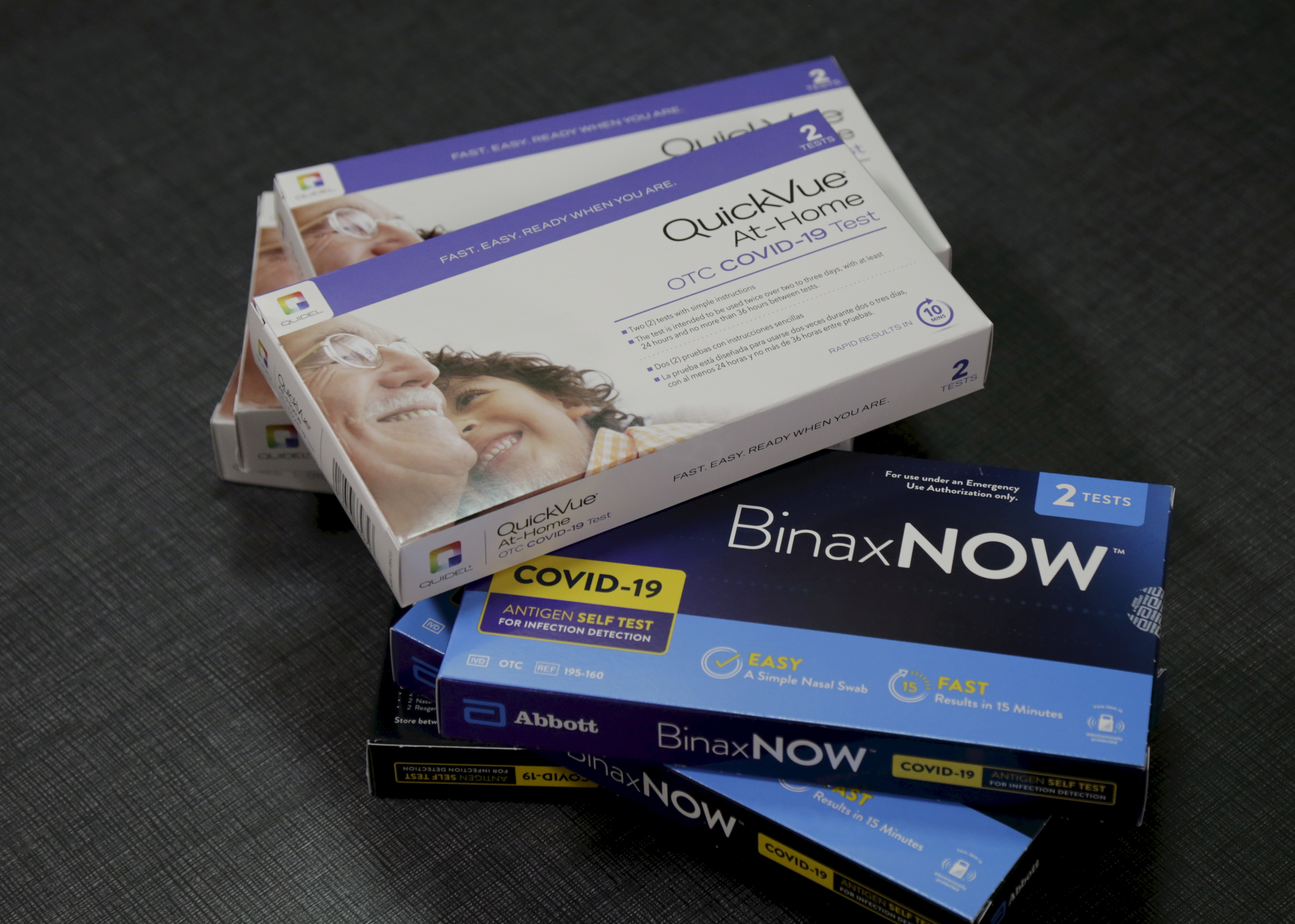 Boxes of Covid-19 test kits