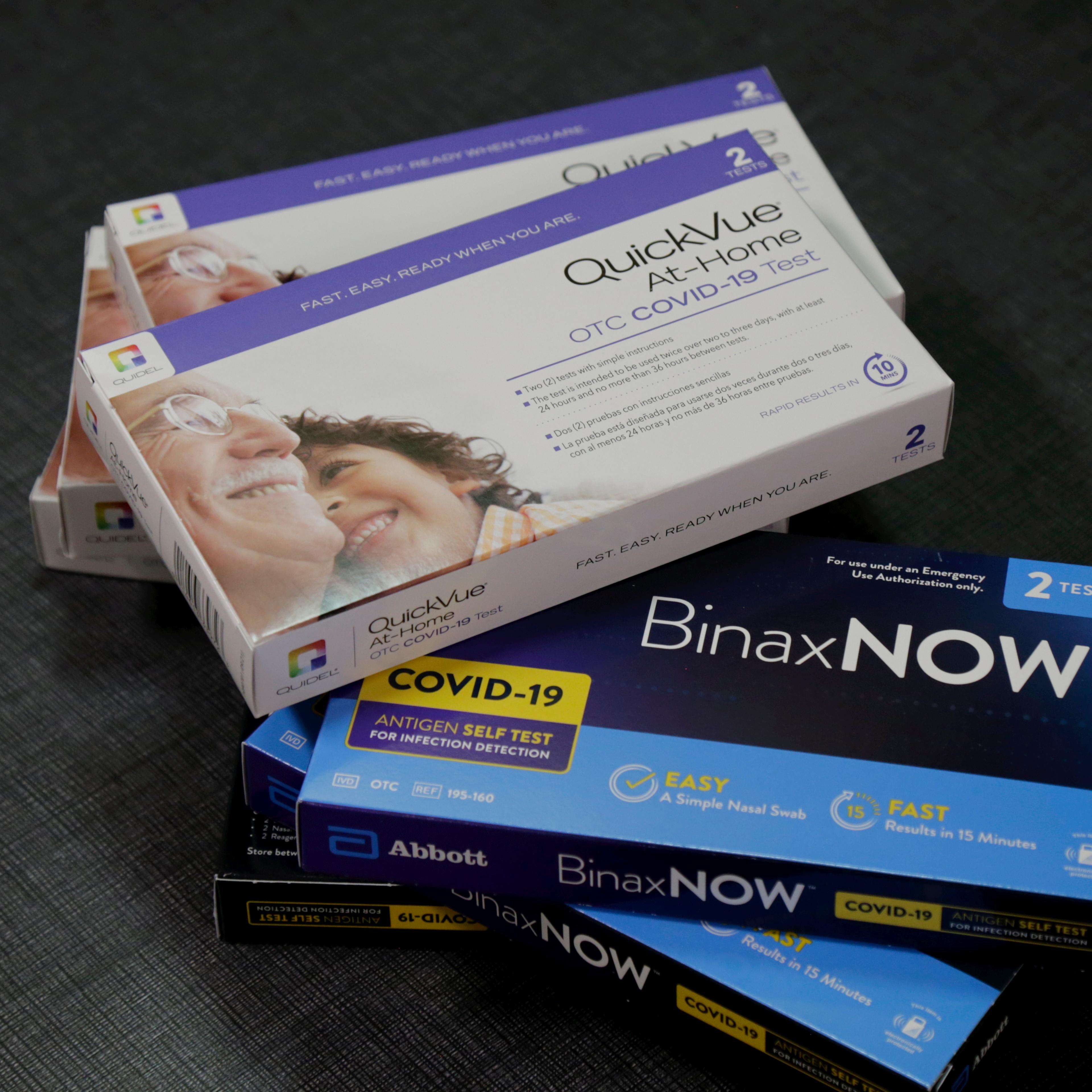 Boxes of Covid-19 test kits