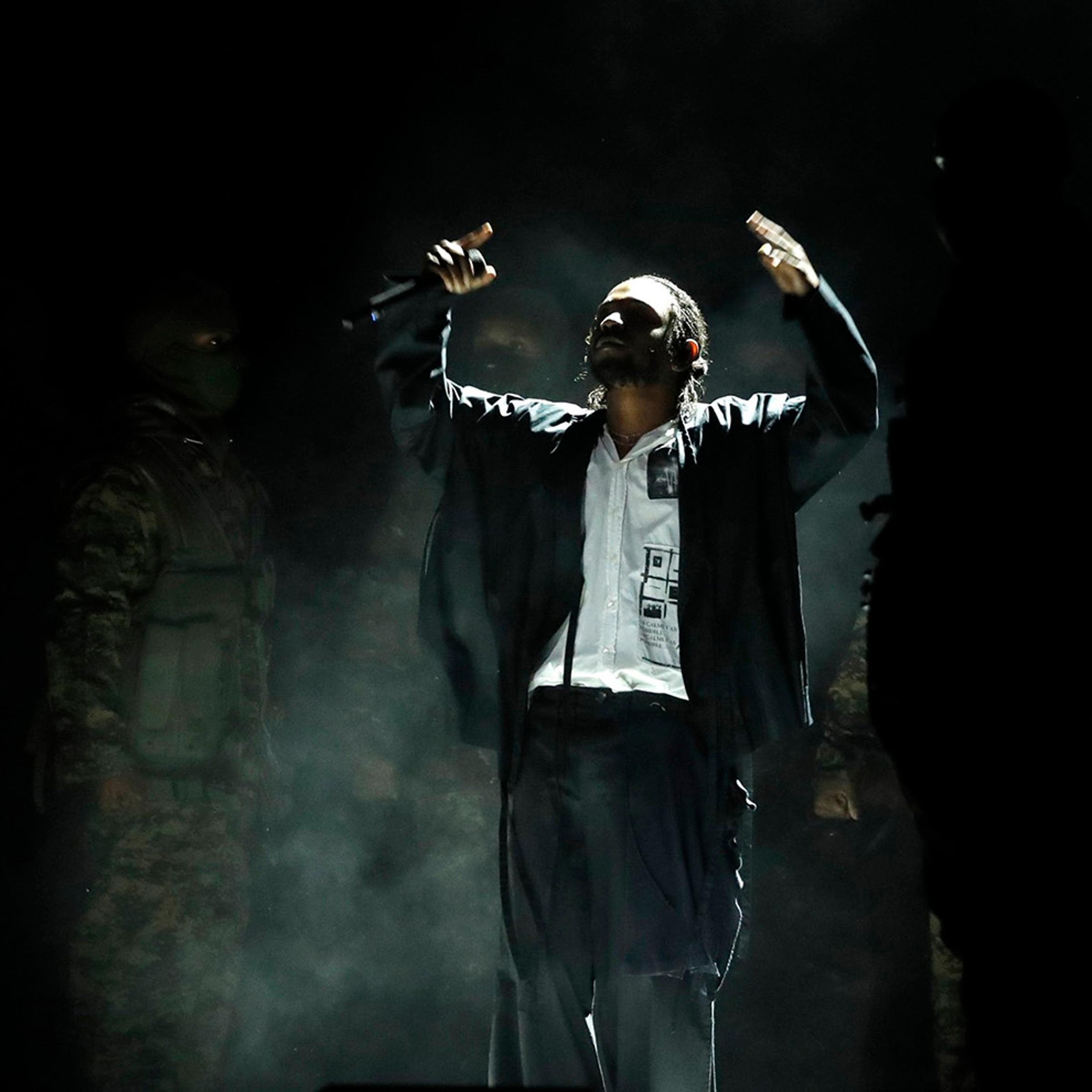 Kendrick Lamar performs at the 2018 Grammys