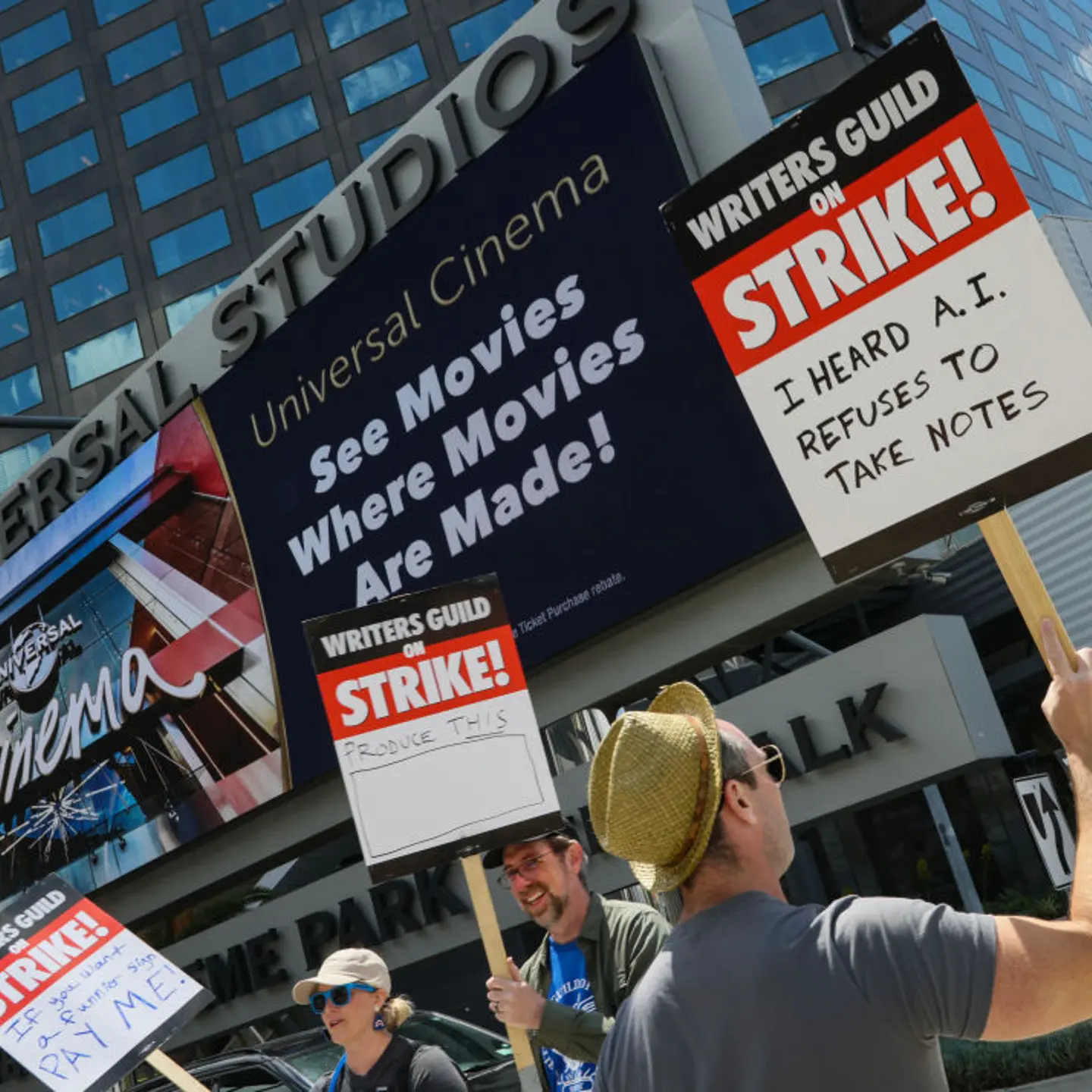Hollywood Writers Go On Strike In Los Angeles, California