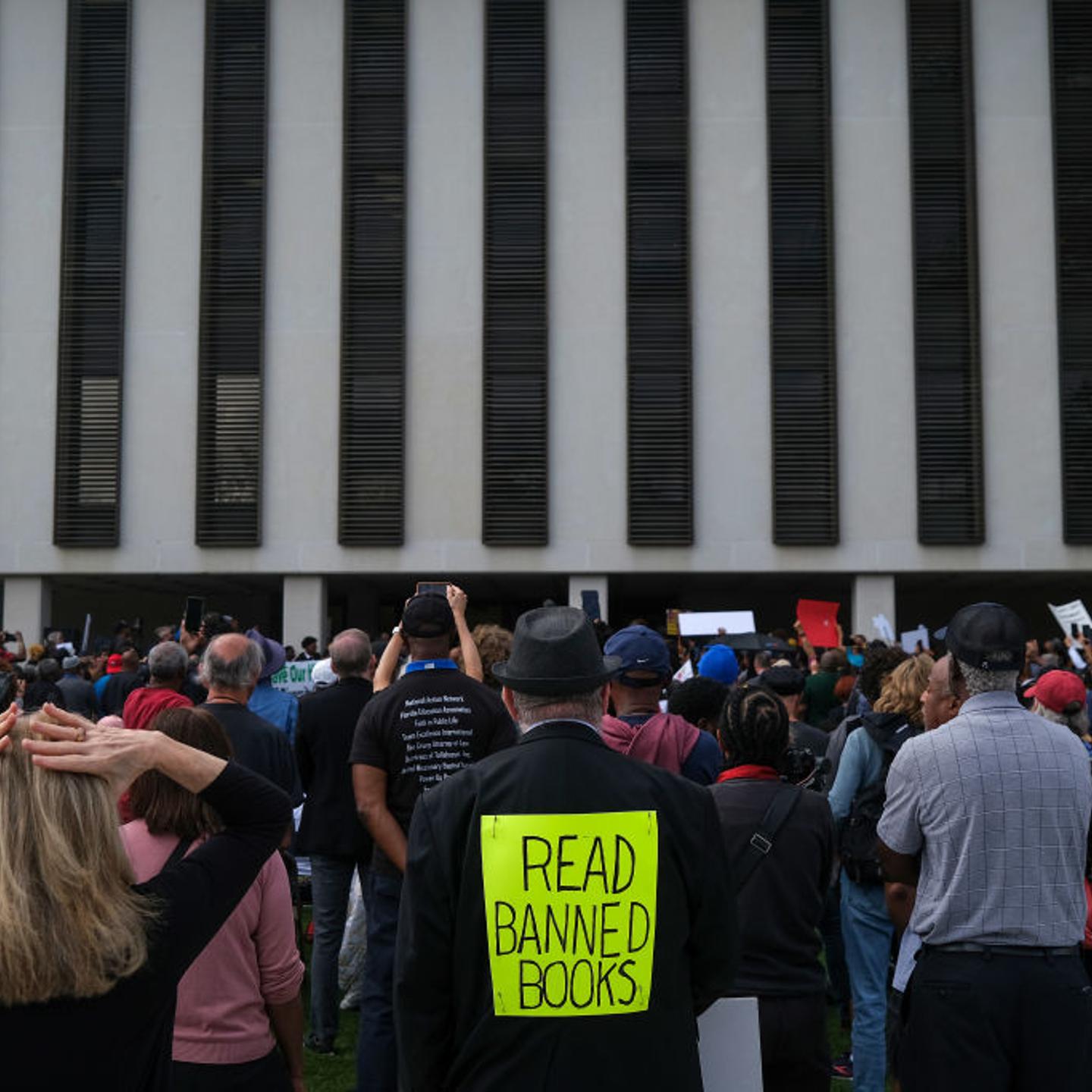 Demonstrators protest Florida Governor Ron DeSantis plan to prevent A.P. course on African American studies In Tallahassee