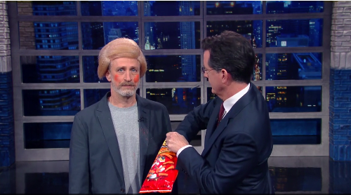 Jon Stewart on Stephen Colbert's 'The Late Show,' Dec. 10, 2015.