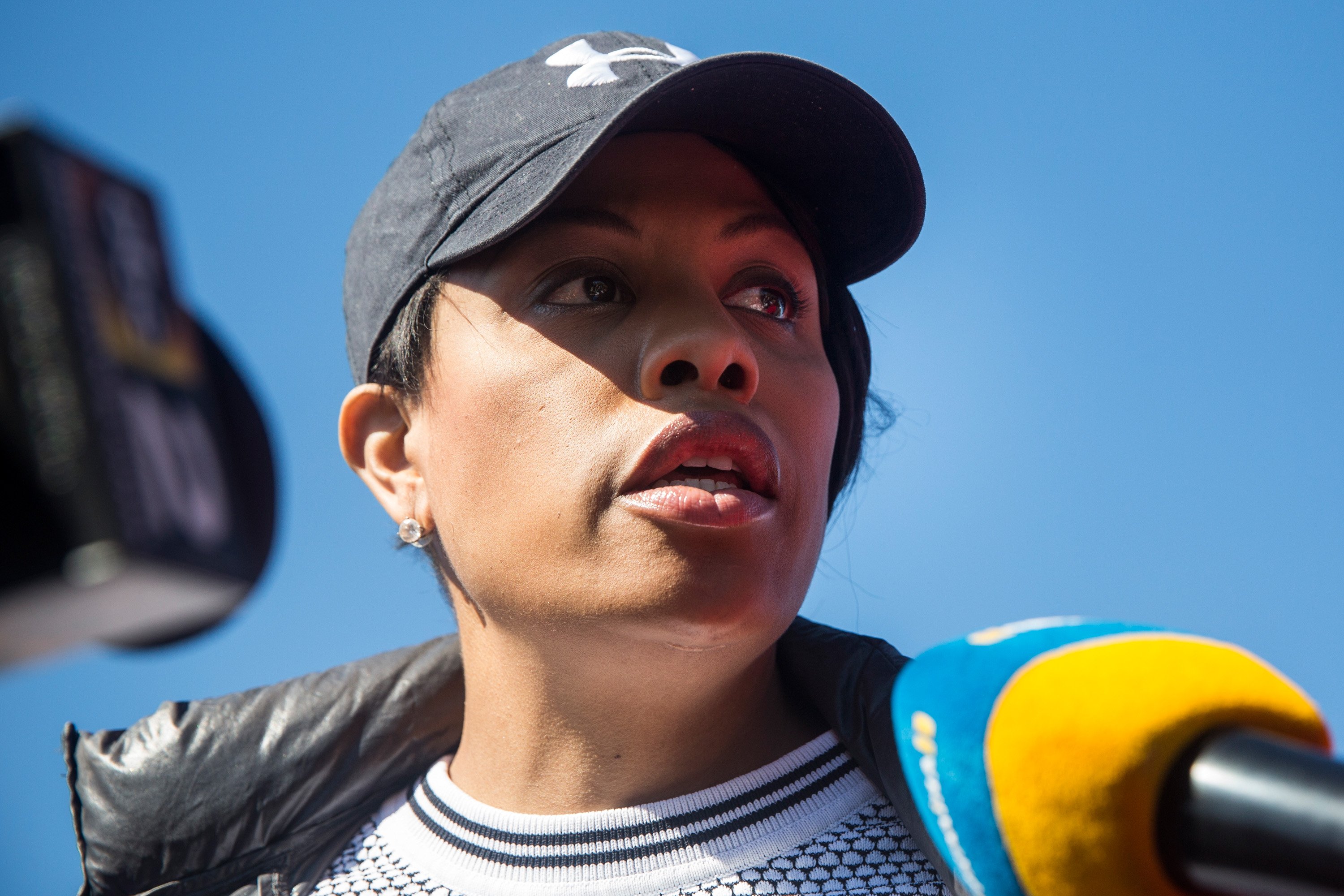 Baltimore Mayor Stephanie Rawlings-Blake speaks to the media outside Mondawmin Mall after looting broke out yesterday after the funeral of Freddie Gray, on April 28, 2015 in Baltimore.