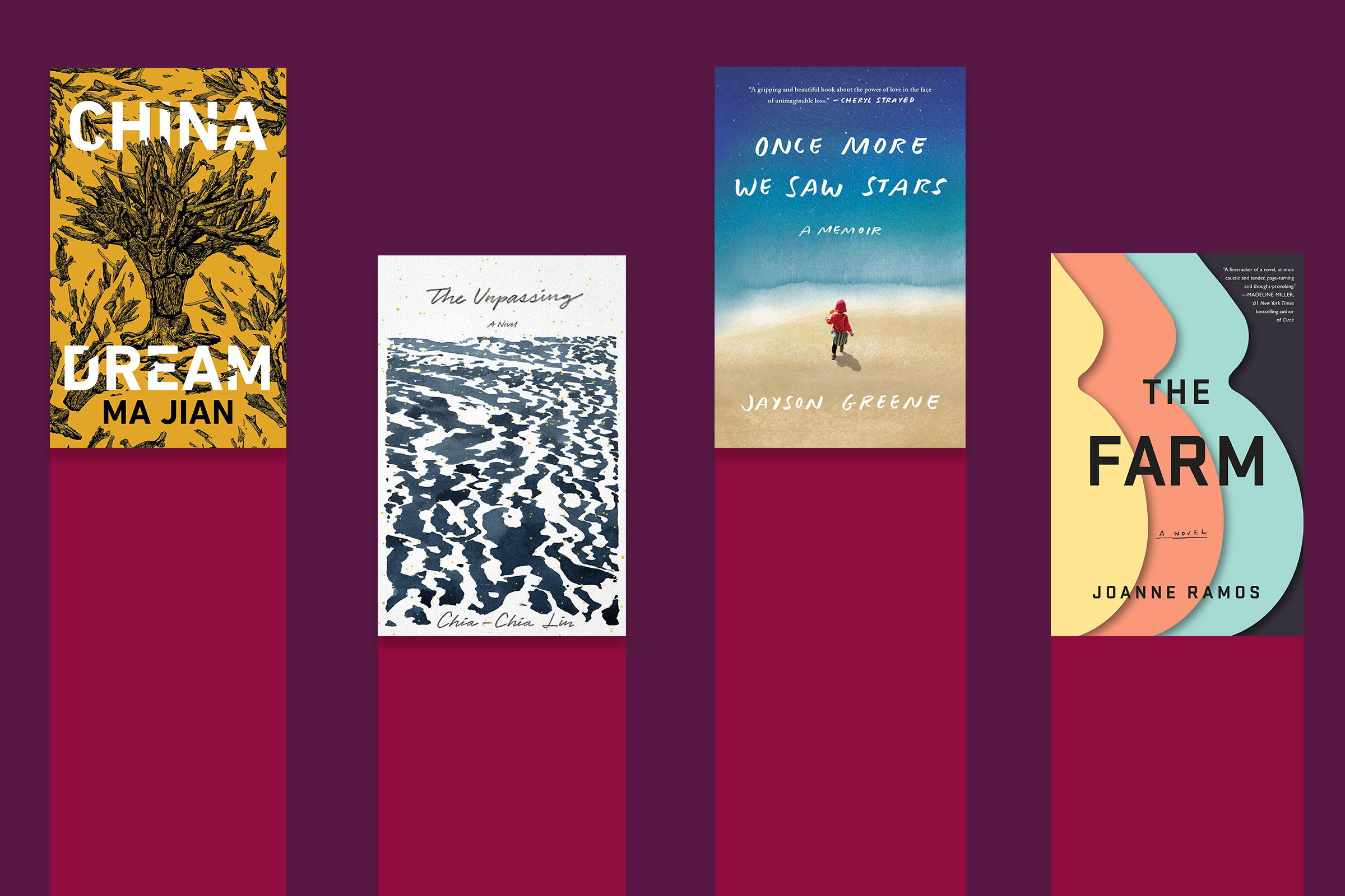 books to read this May China Dream, The Unpassing, Once More We Saw Stars, The Farm