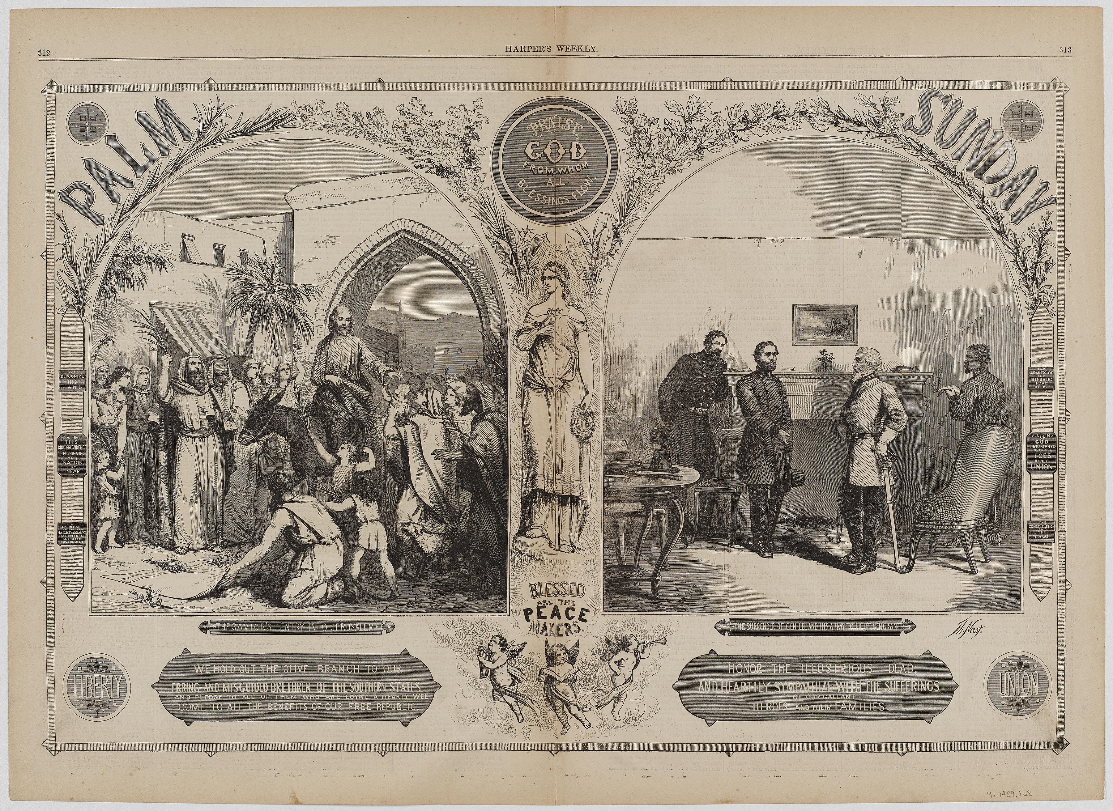 Thomas Nast's 'Palm Sunday' from Harper’s Weekly Magazine, May 20, 1865