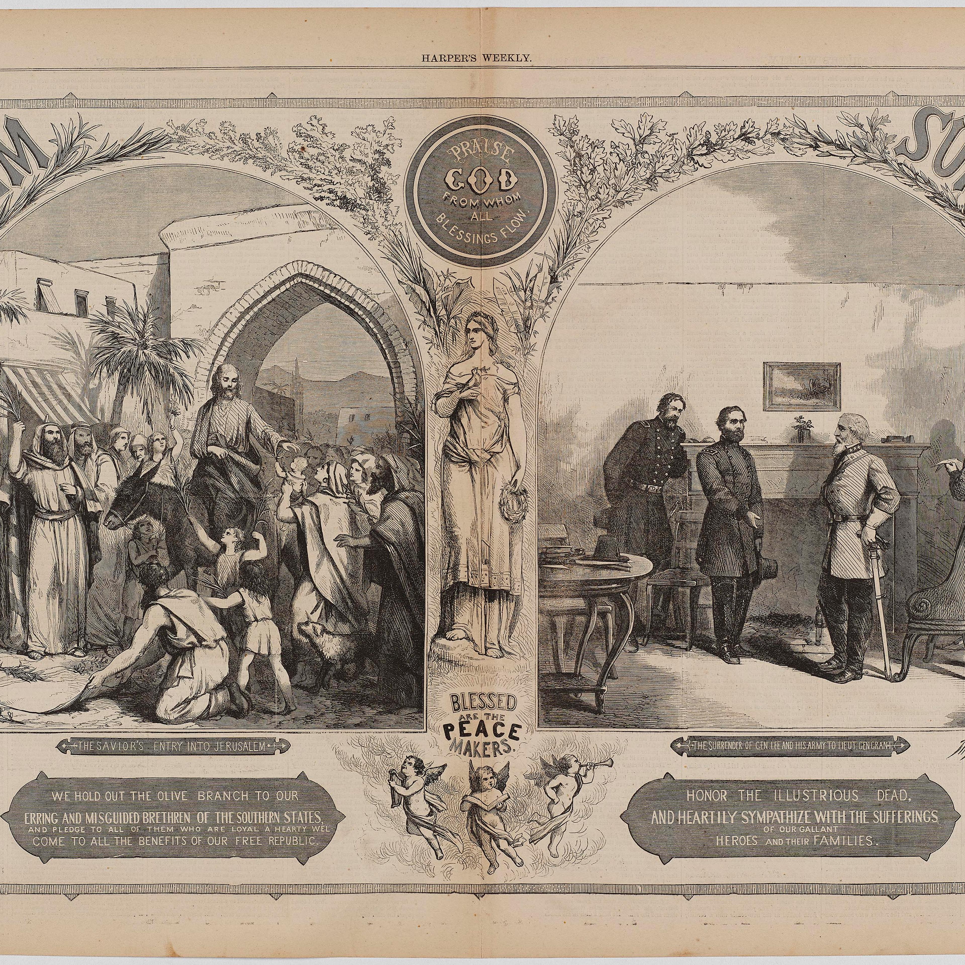 Thomas Nast's 'Palm Sunday' from Harper’s Weekly Magazine, May 20, 1865