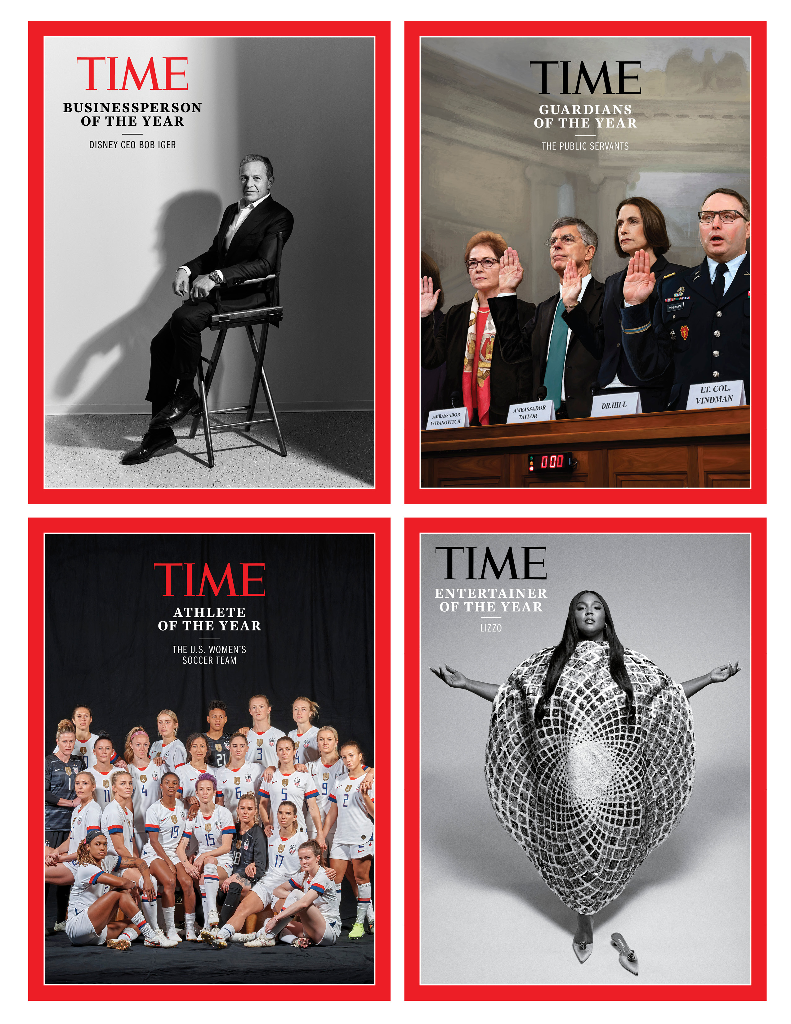 Iger Public Servants U.S. Women's Soccer Team Lizzo Time Magazine covers