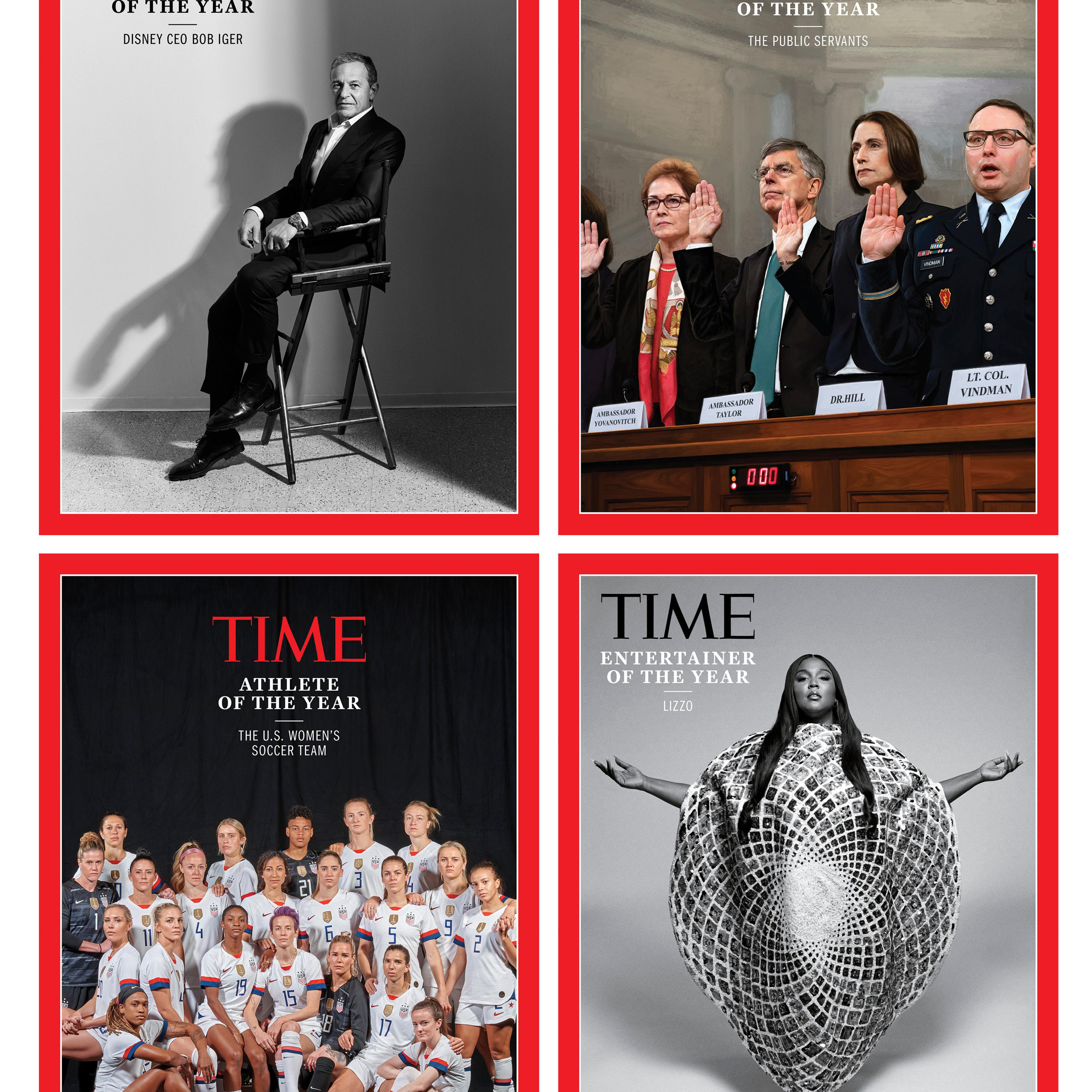 Iger Public Servants U.S. Women's Soccer Team Lizzo Time Magazine covers