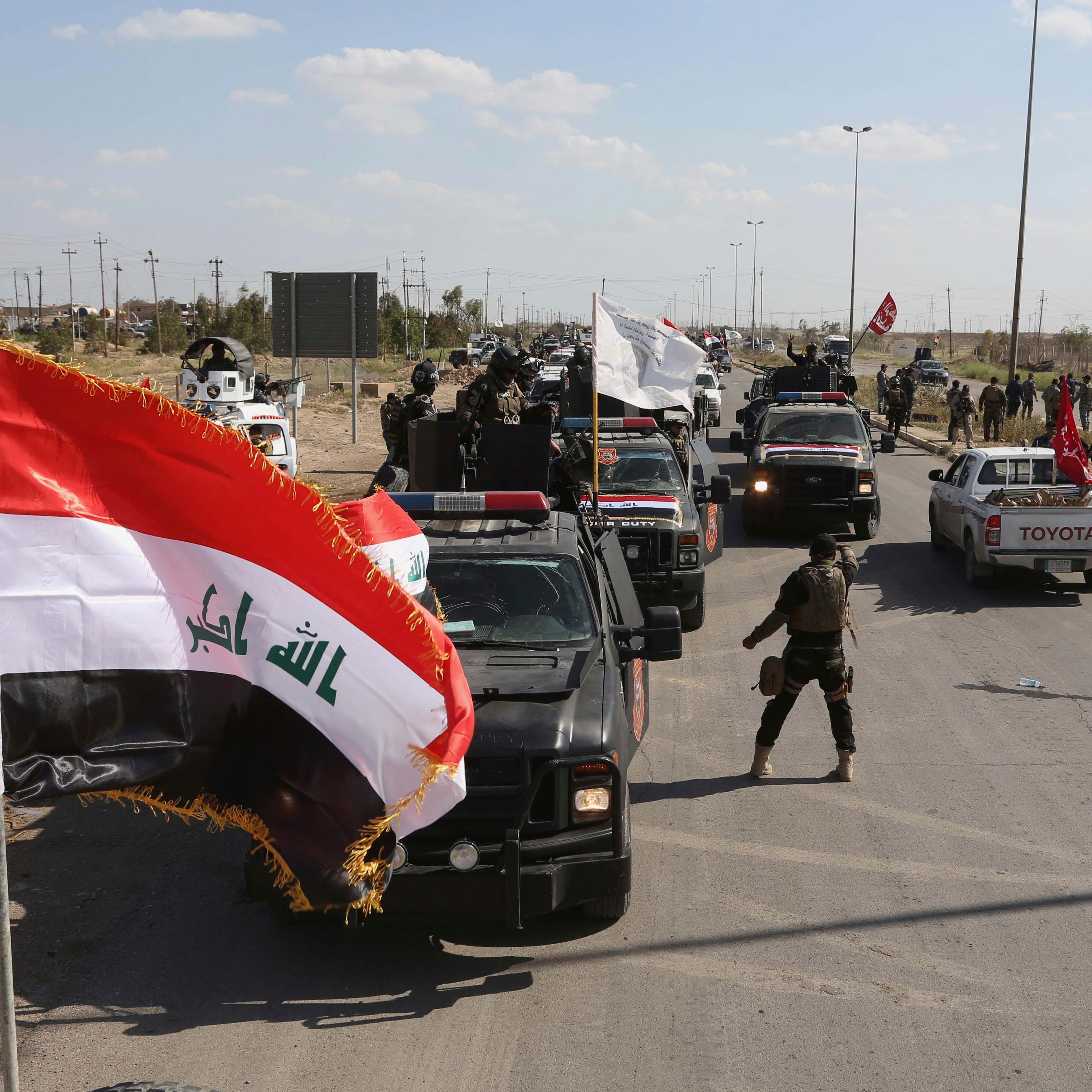 Iraqi security forces prepare to attack Islamic State extremist positions in Tikrit, north of Baghdad, Iraq, March 26, 2015.