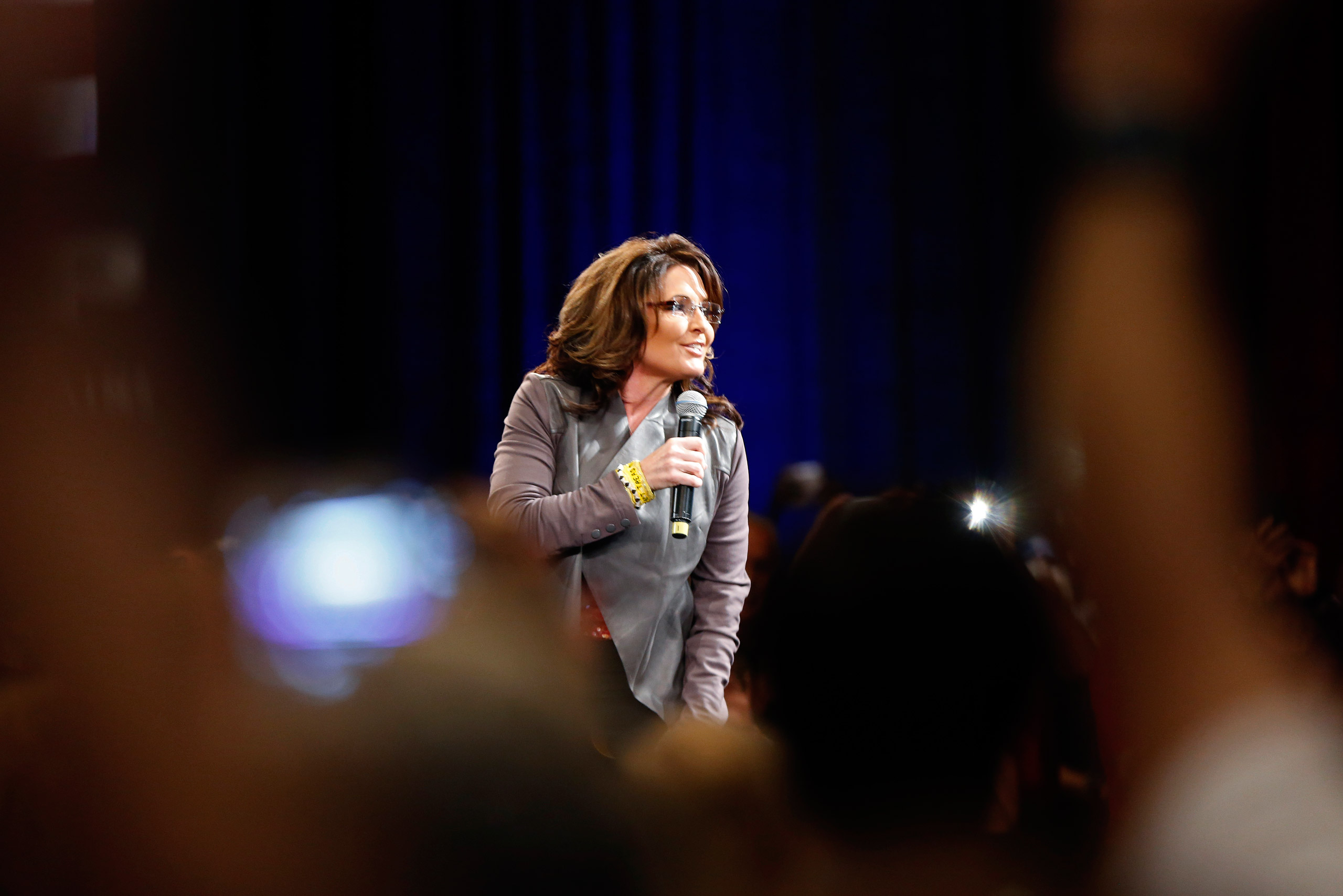 Former Alaska Gov. Sarah Palin speaks on behalf of Republican presidential candidate Donald Trump before Trump arrives at a campaign event in Tampa, Fla., Monday, March 14, 2016. (AP Photo/Gerald Herbert)