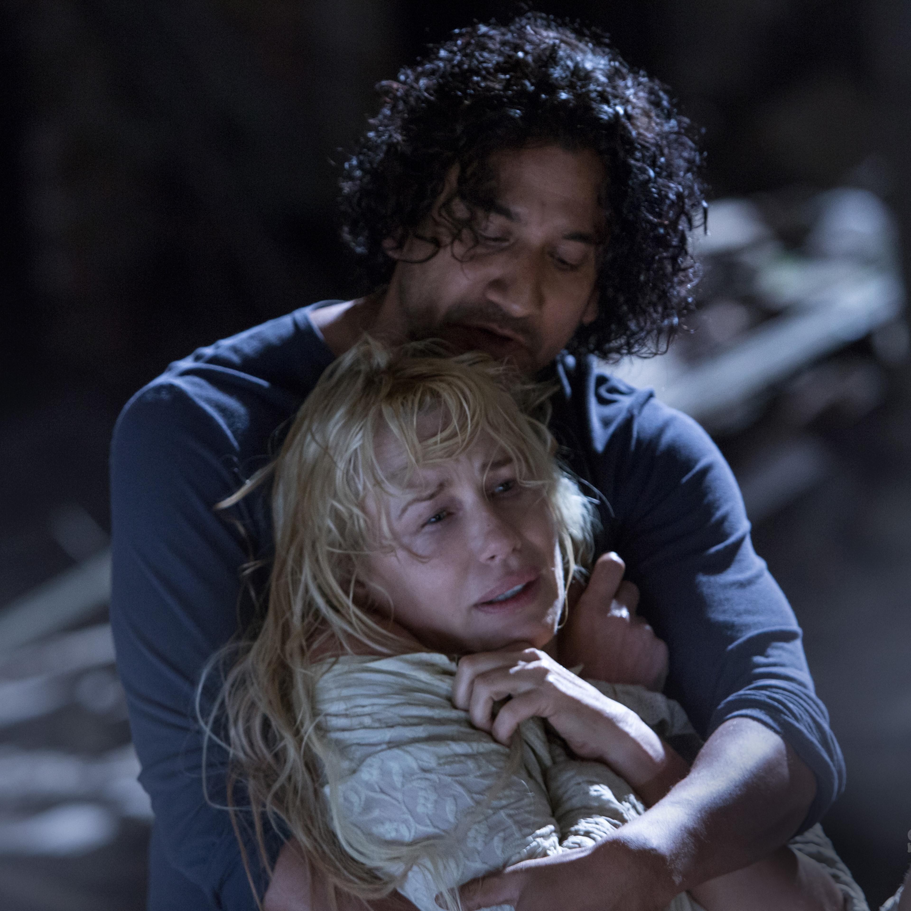 Naveen Andrews and Daryl Hannah in Sense8.