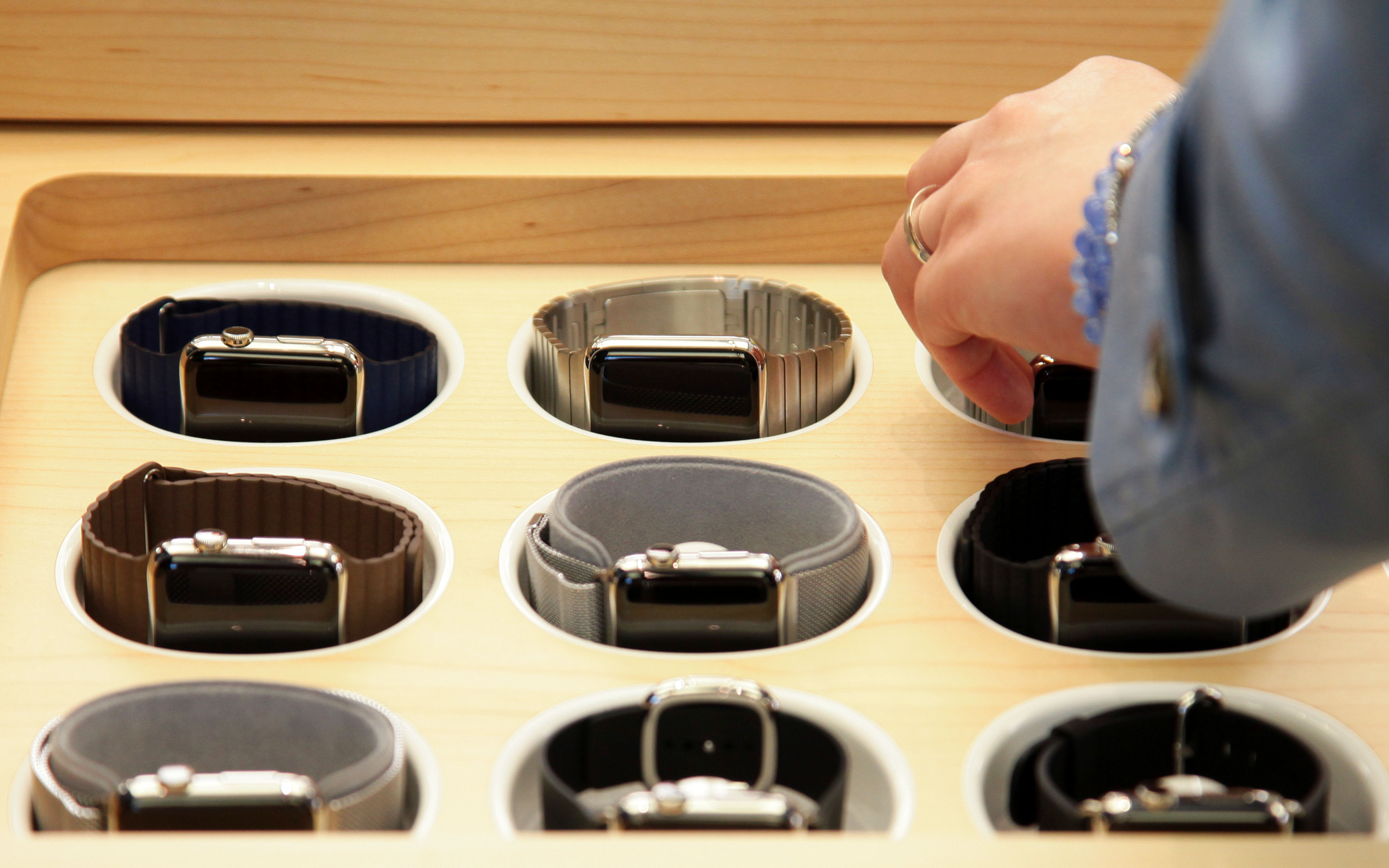 Apple Watch Goes On Display At Apple Inc. Stores Ahead Of Sales Launch