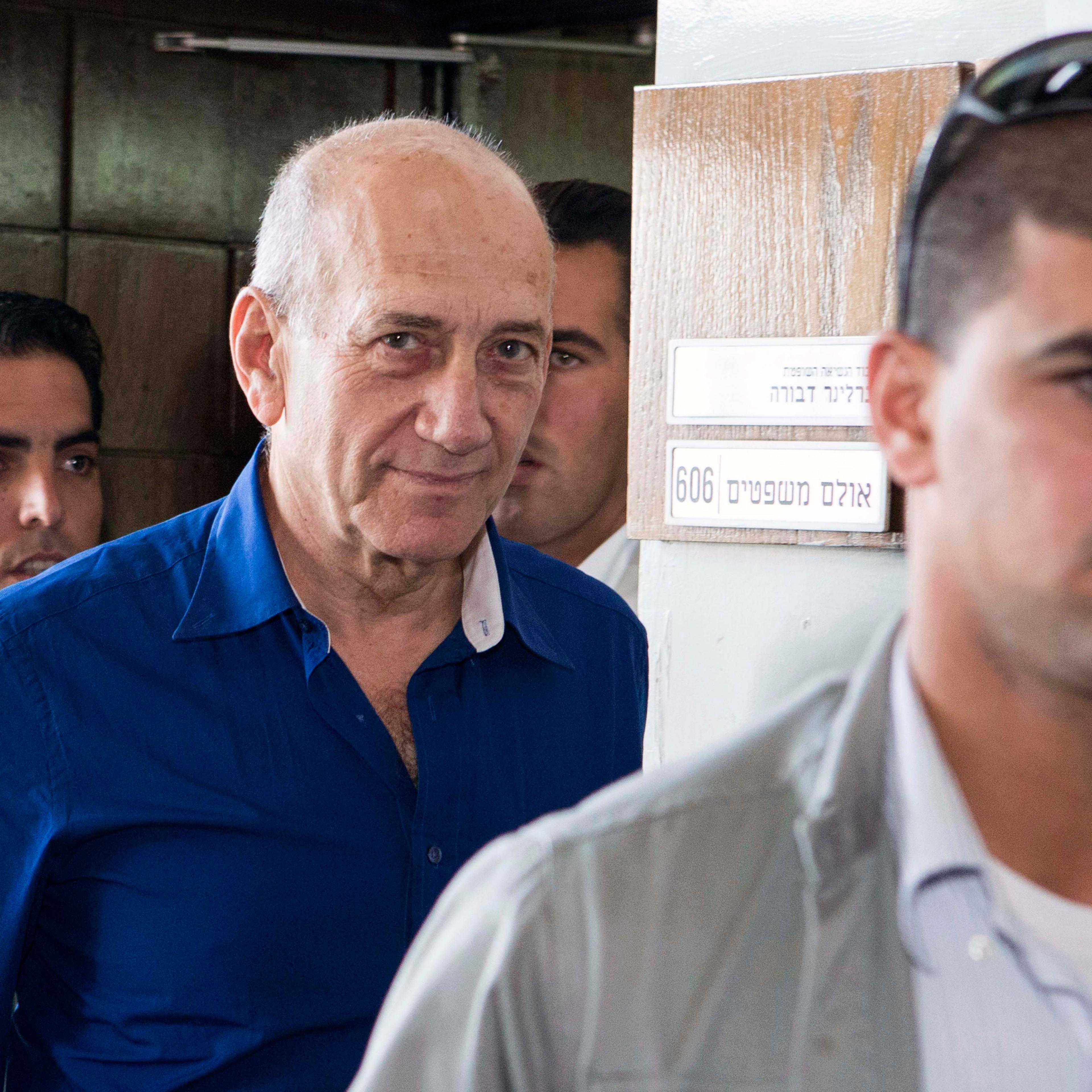 Former Israel prime minister Ehud Olmert is sentenced to 6 years accusation of corruption in Tel Aviv, Israel on May 13, 2014.