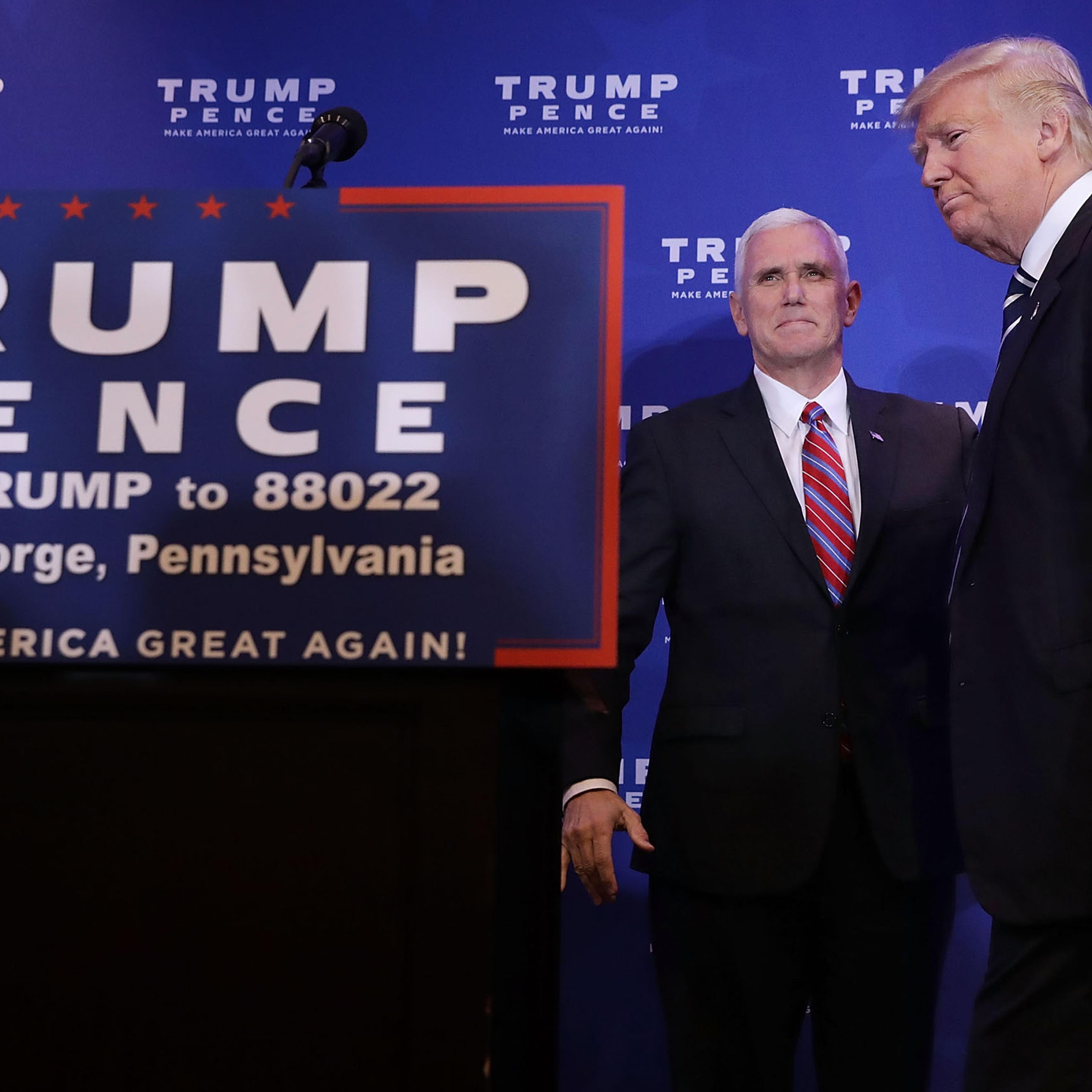Donald Trump And Mike Pence Campaign Together In Pennsylvania