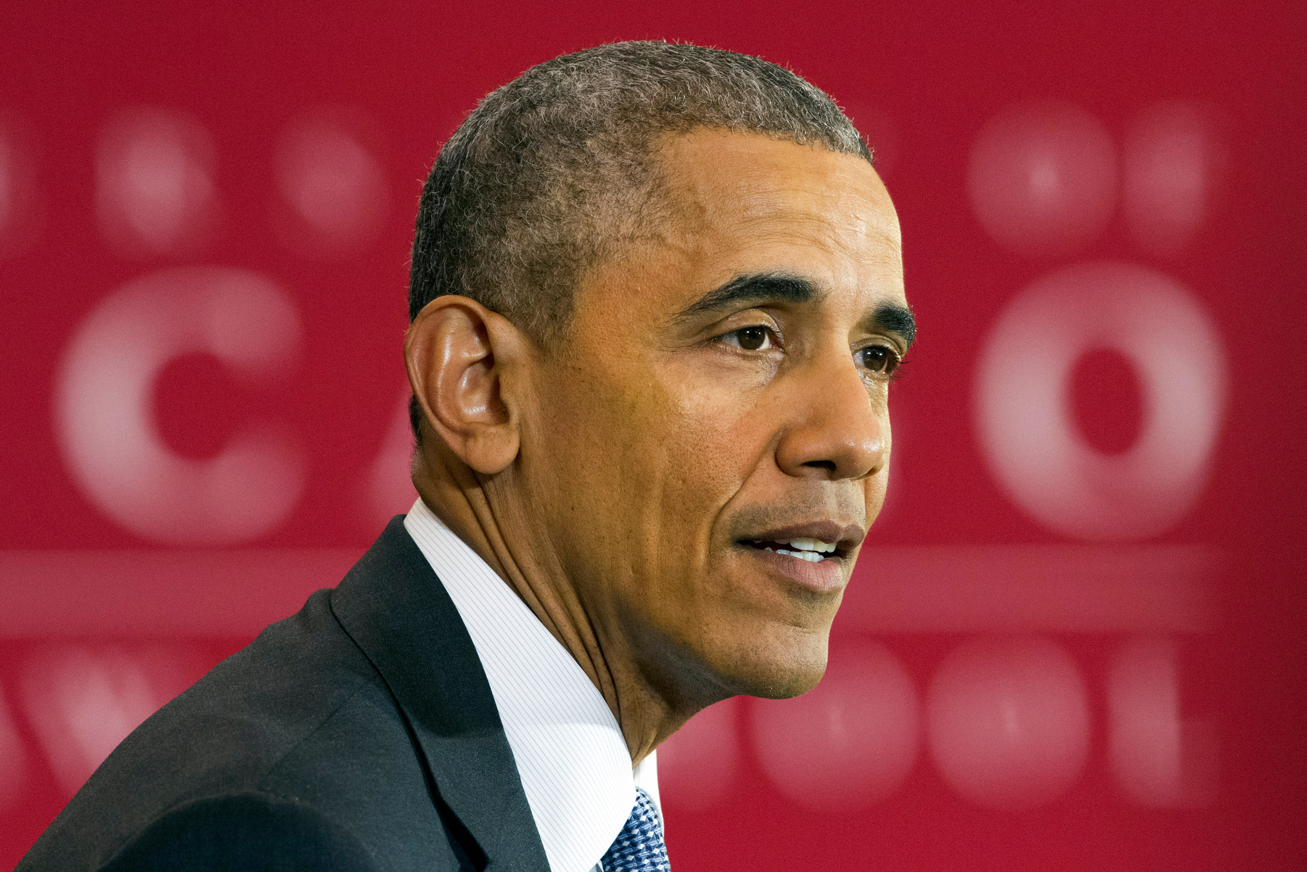 In this April 7, 2016, photo, President Barack Obama speaks about his Supreme Court nominee Merrick Garland at the University of Chicago Law School in Chicago. Thanks to an improving economic outlook and strong backing from young people, Obama’s approval