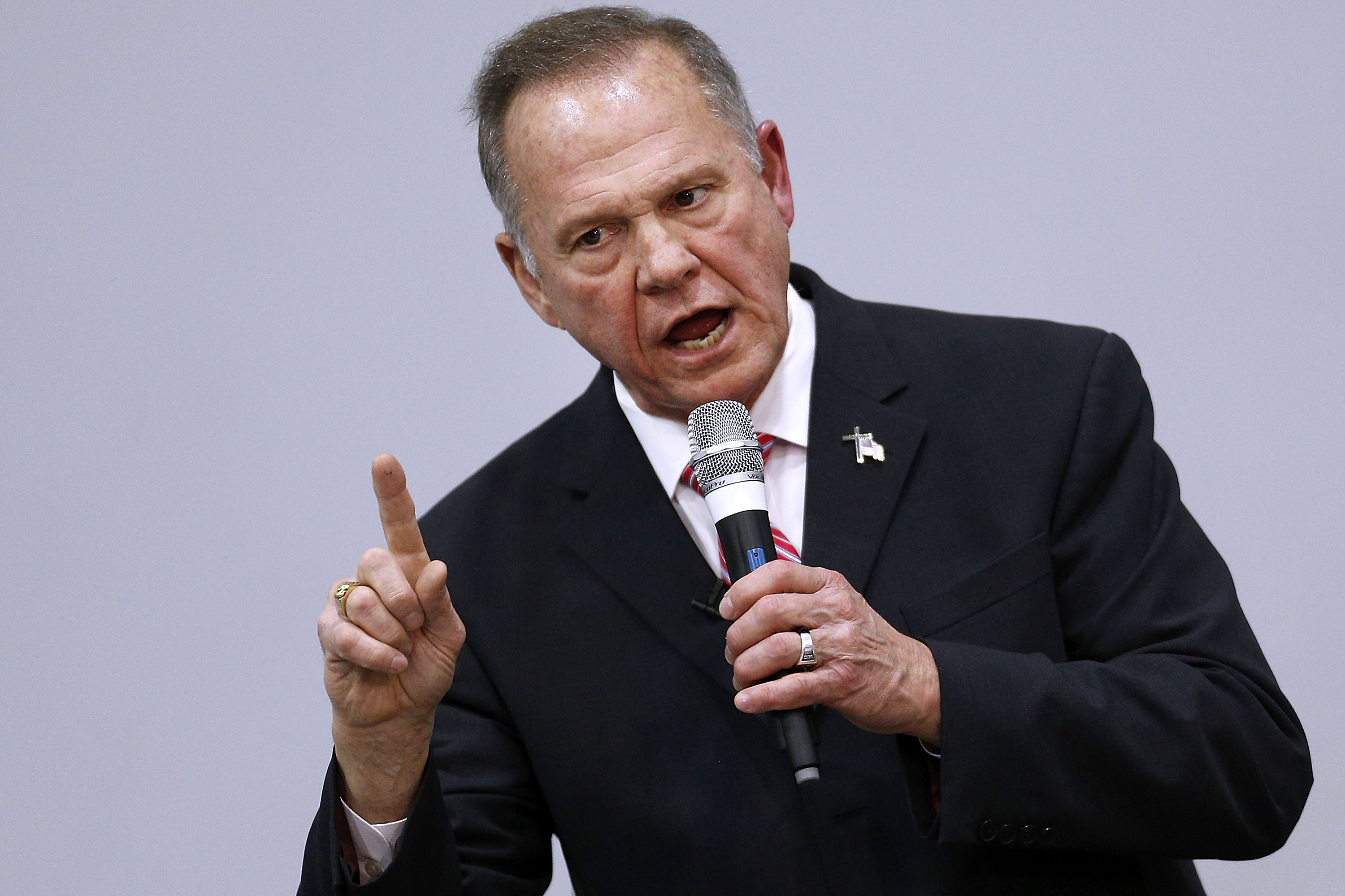 Embattled GOP Senate Candidate Judge Roy Moore Attends Church Revival Service At Baptist Church In Jackson, Alabama