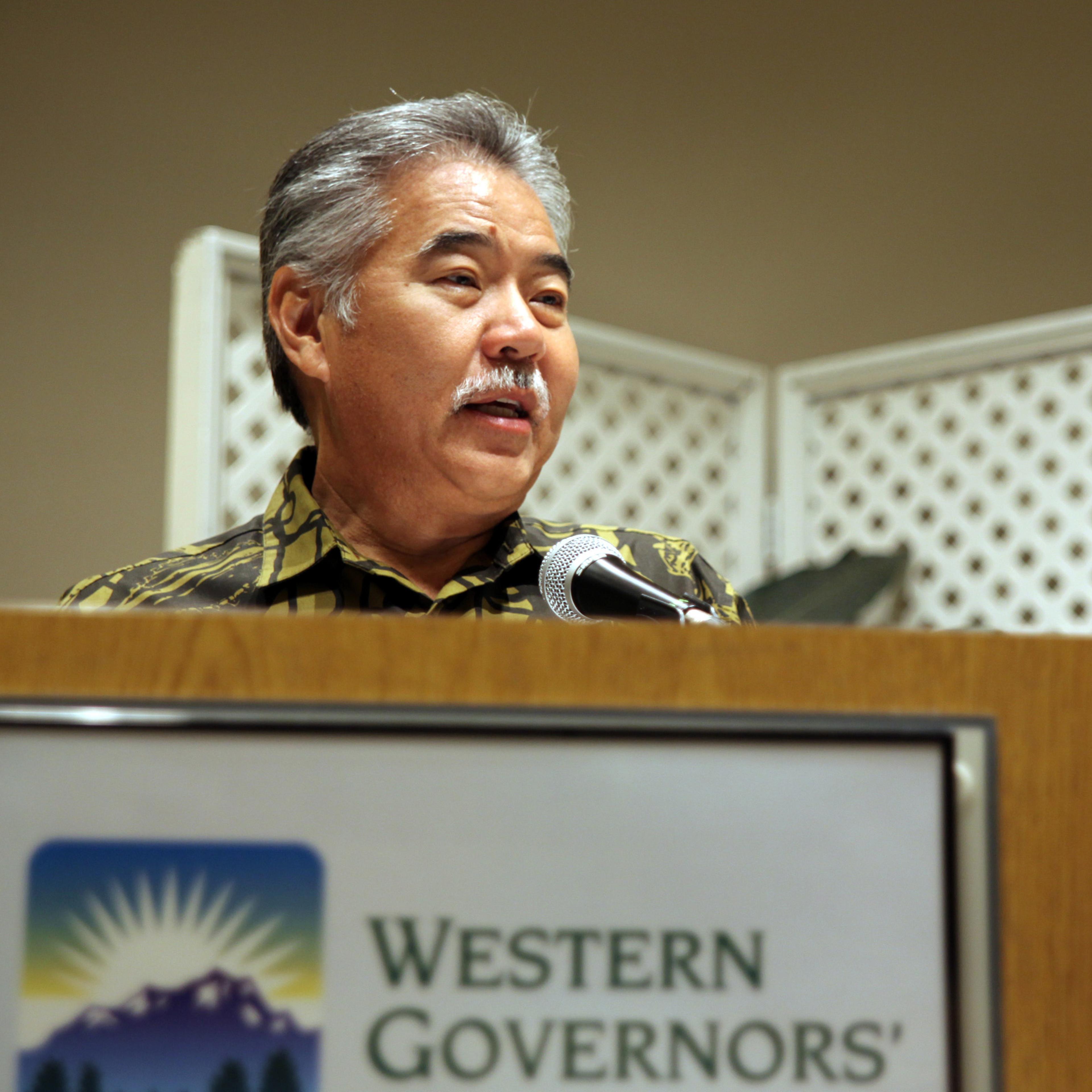 Hawaii Gov. David Ige speaks at workshop held by the non-partisan Western Governor's Association in Honolulu on April 7, 2016.