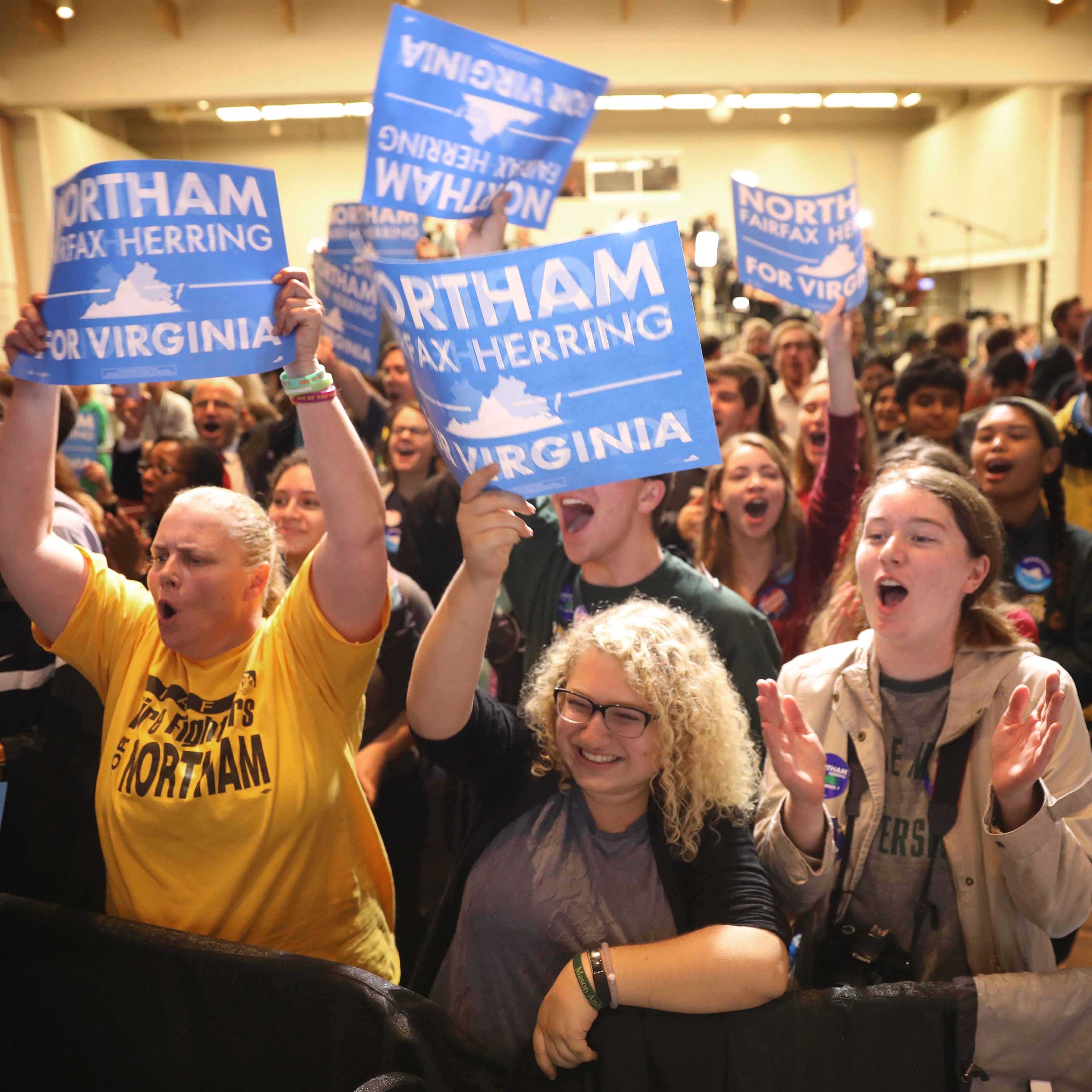 Virginia Gubernatorial Candidate Ralph Northam Holds Election Night Gathering In Fairfax, Virginia