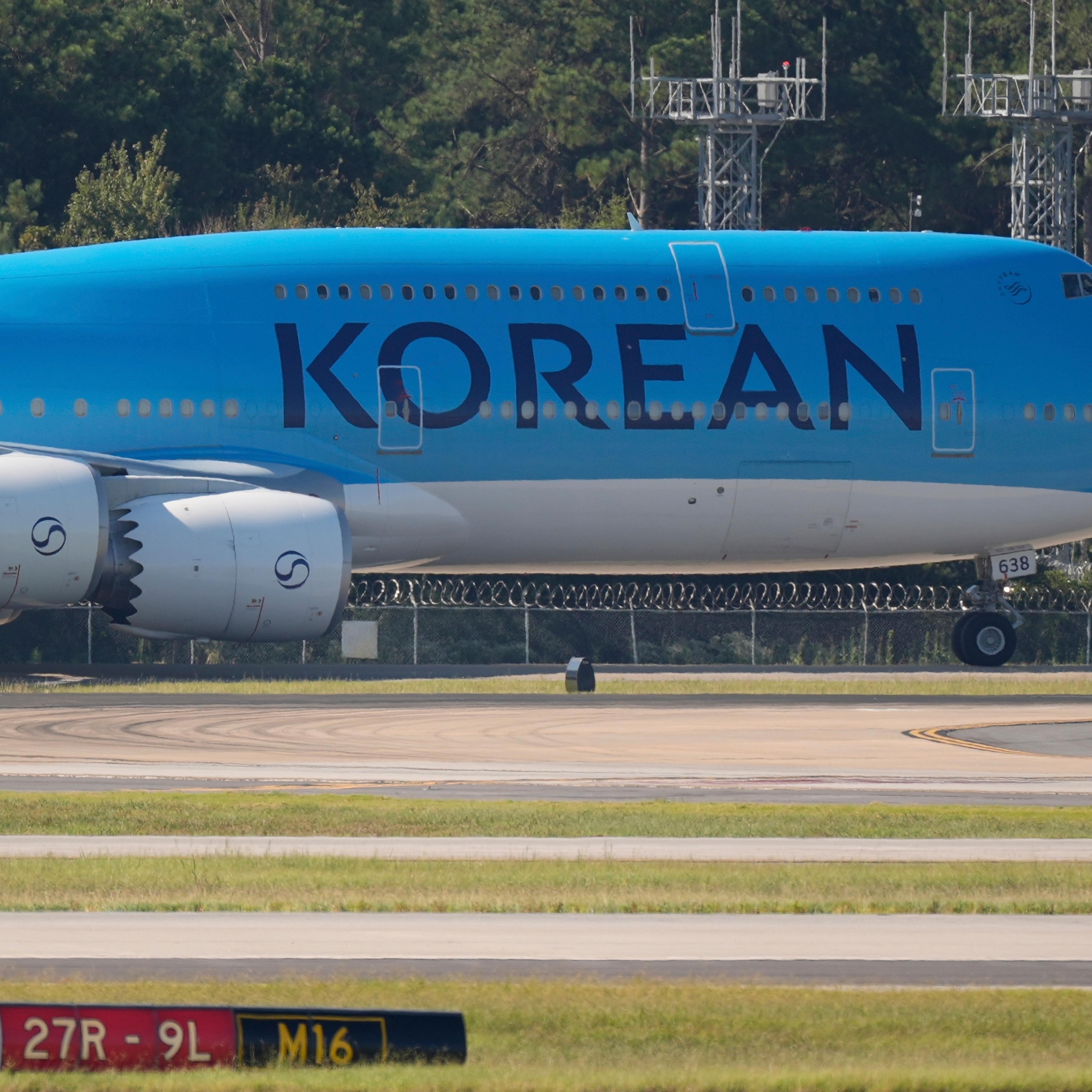 A Korean Air plane arrives at Hartsfield-Jackson International Airport in Atlanta, Ga., on Sept. 10, 2025.