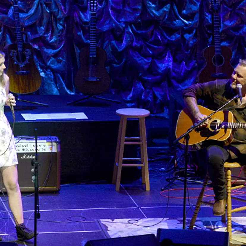 Cali Hetfield (L) and James Hetfield perform during the 2nd Annual "Acoustic-4-A-Cure" Benefit Concert in San Francisco on May 15, 2015.