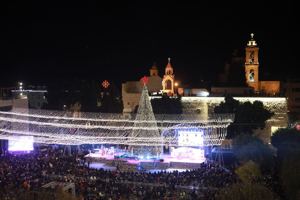 MIDEAST-BETHLEHEM-CHRISTMAS TREE-LIGHTING