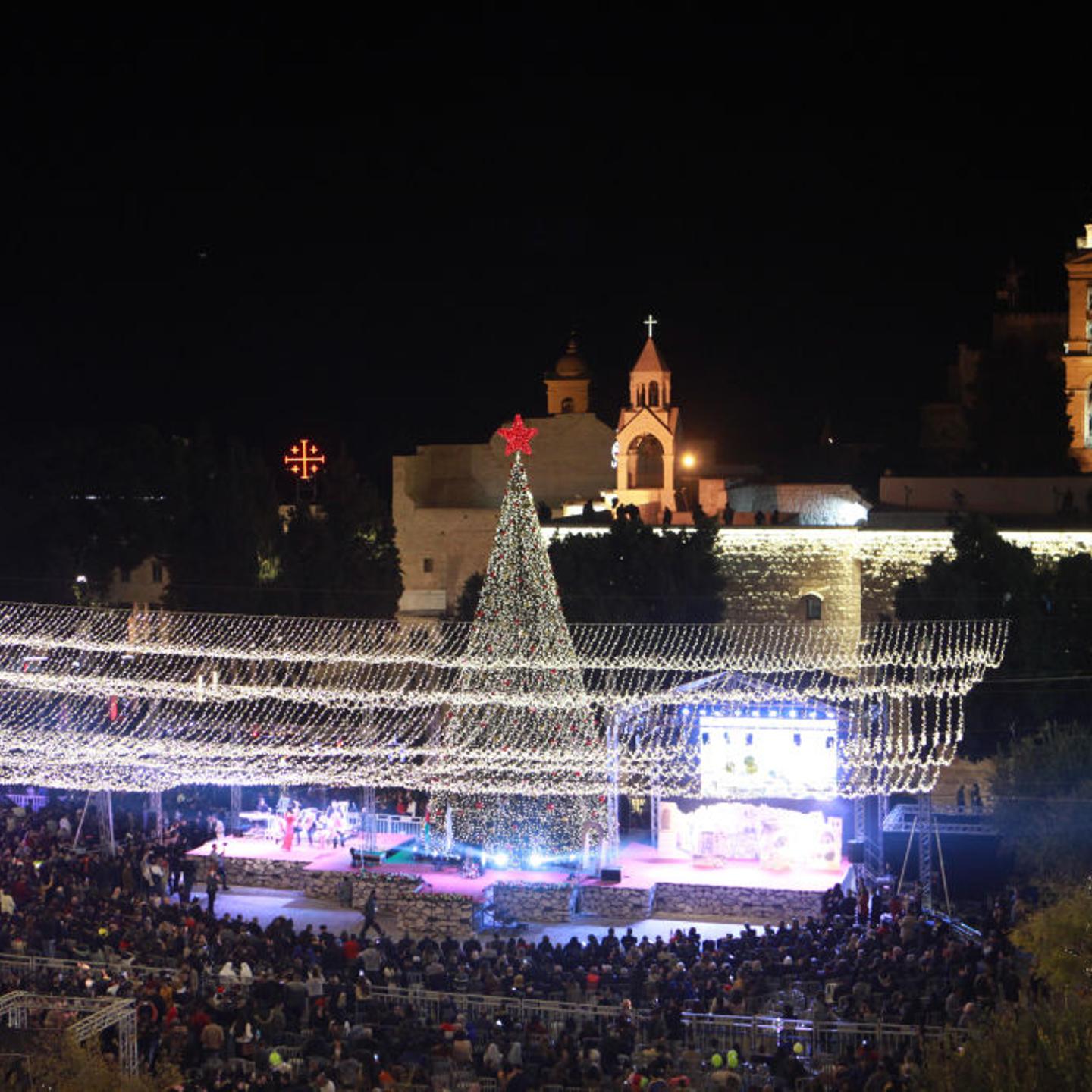 MIDEAST-BETHLEHEM-CHRISTMAS TREE-LIGHTING