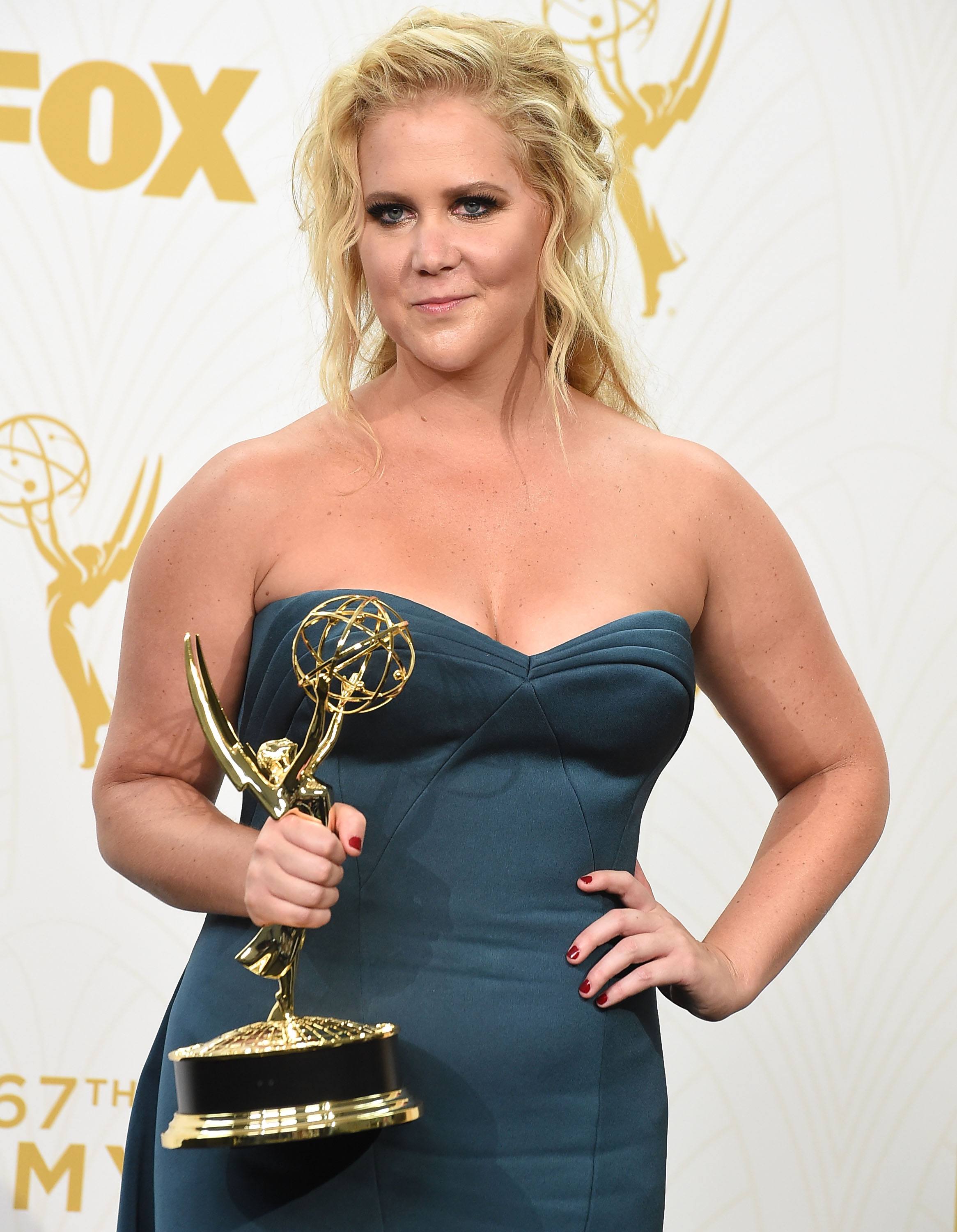 poses at the 67th Annual Primetime Emmy Awards at Microsoft Theater on September 20, 2015 in Los Angeles, California.