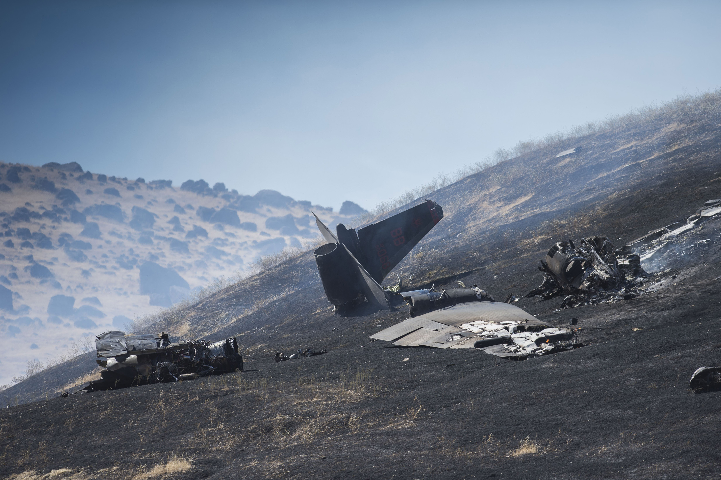 An aircraft assigned to the 1st Reconnaissance Squadron at Beale Air Force Base and on a training mission went down on the lower slopes of the Sutter Buttes on Sept. 20, 2016.