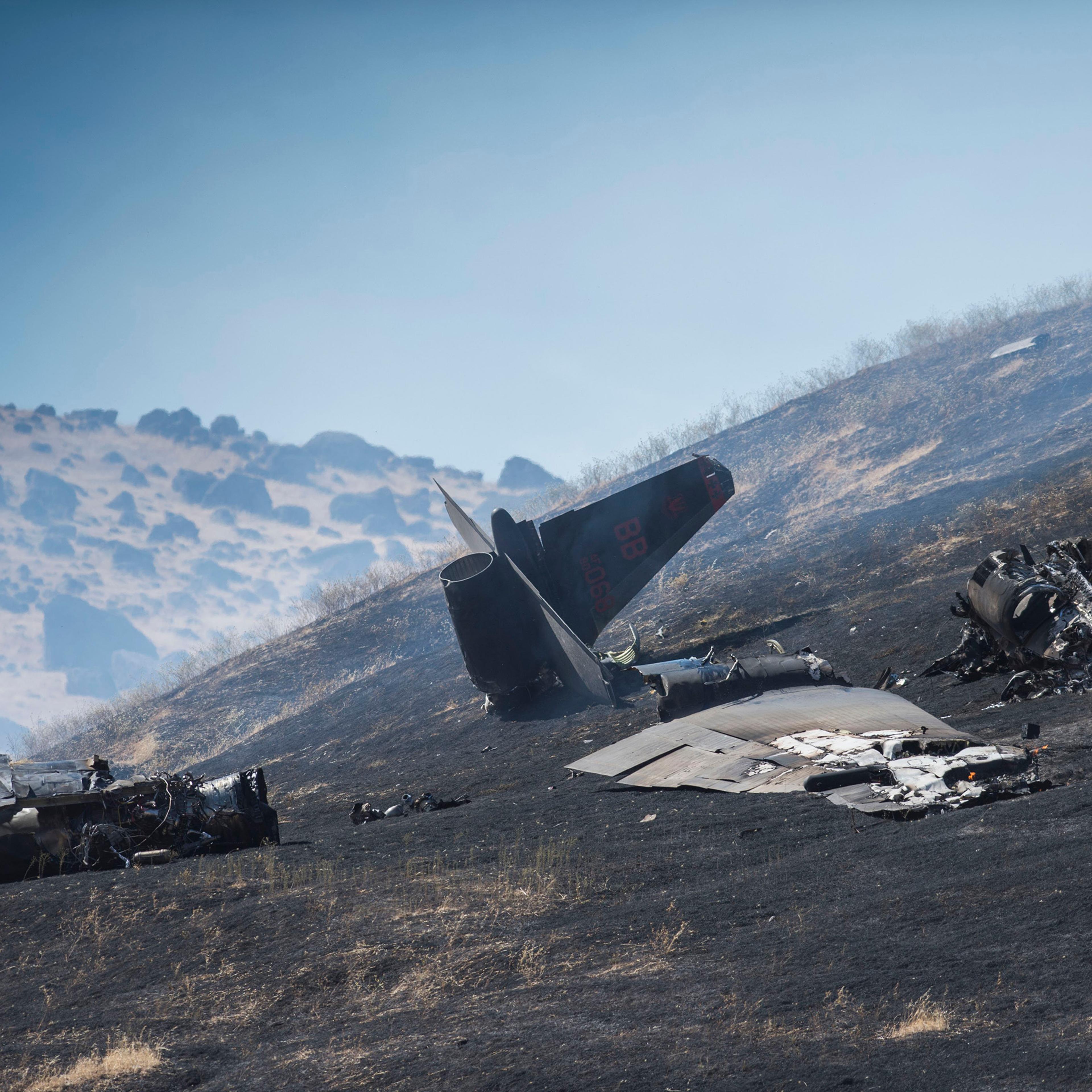 An aircraft assigned to the 1st Reconnaissance Squadron at Beale Air Force Base and on a training mission went down on the lower slopes of the Sutter Buttes on Sept. 20, 2016.