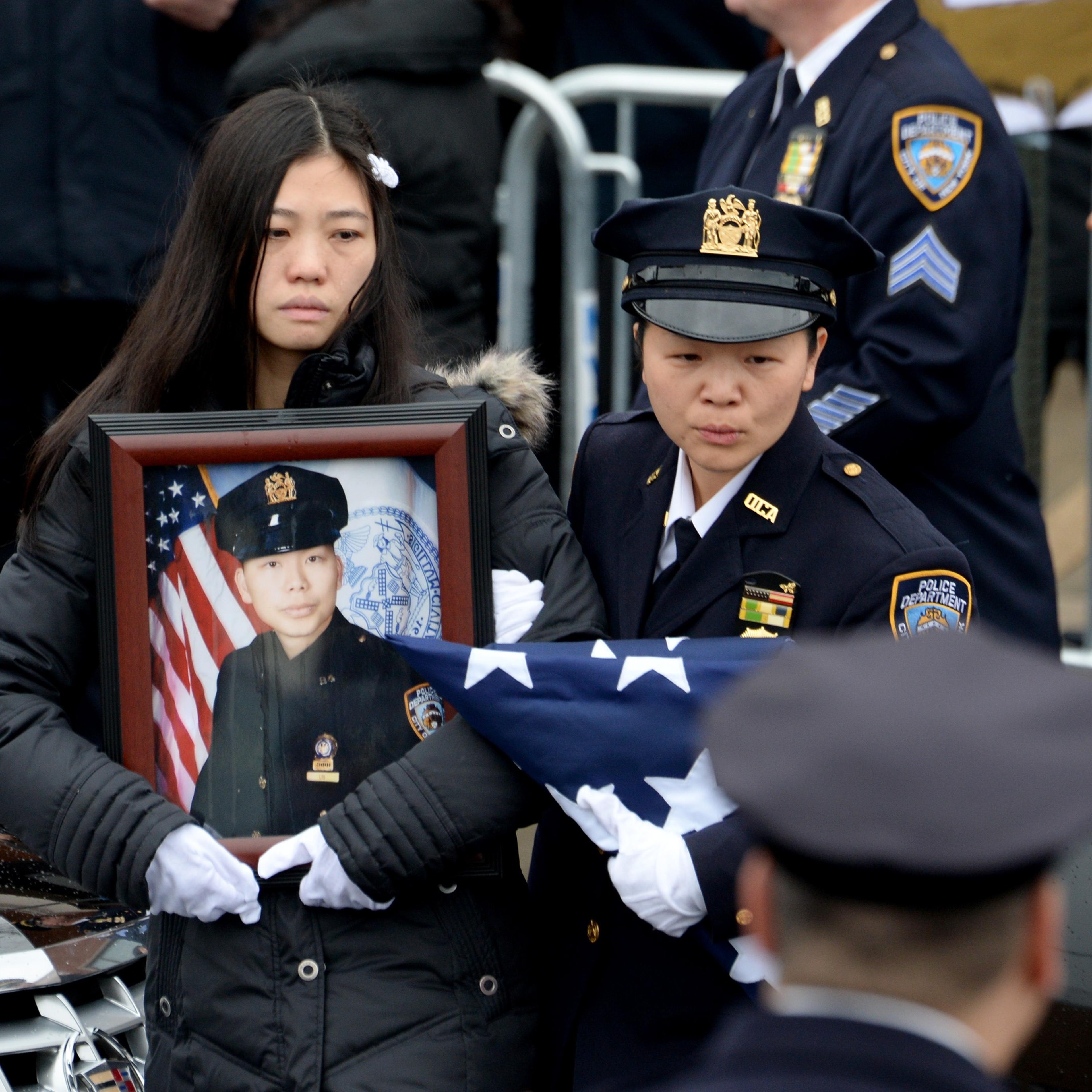 Funeral Held For Second Police Officer Killed In Brooklyn