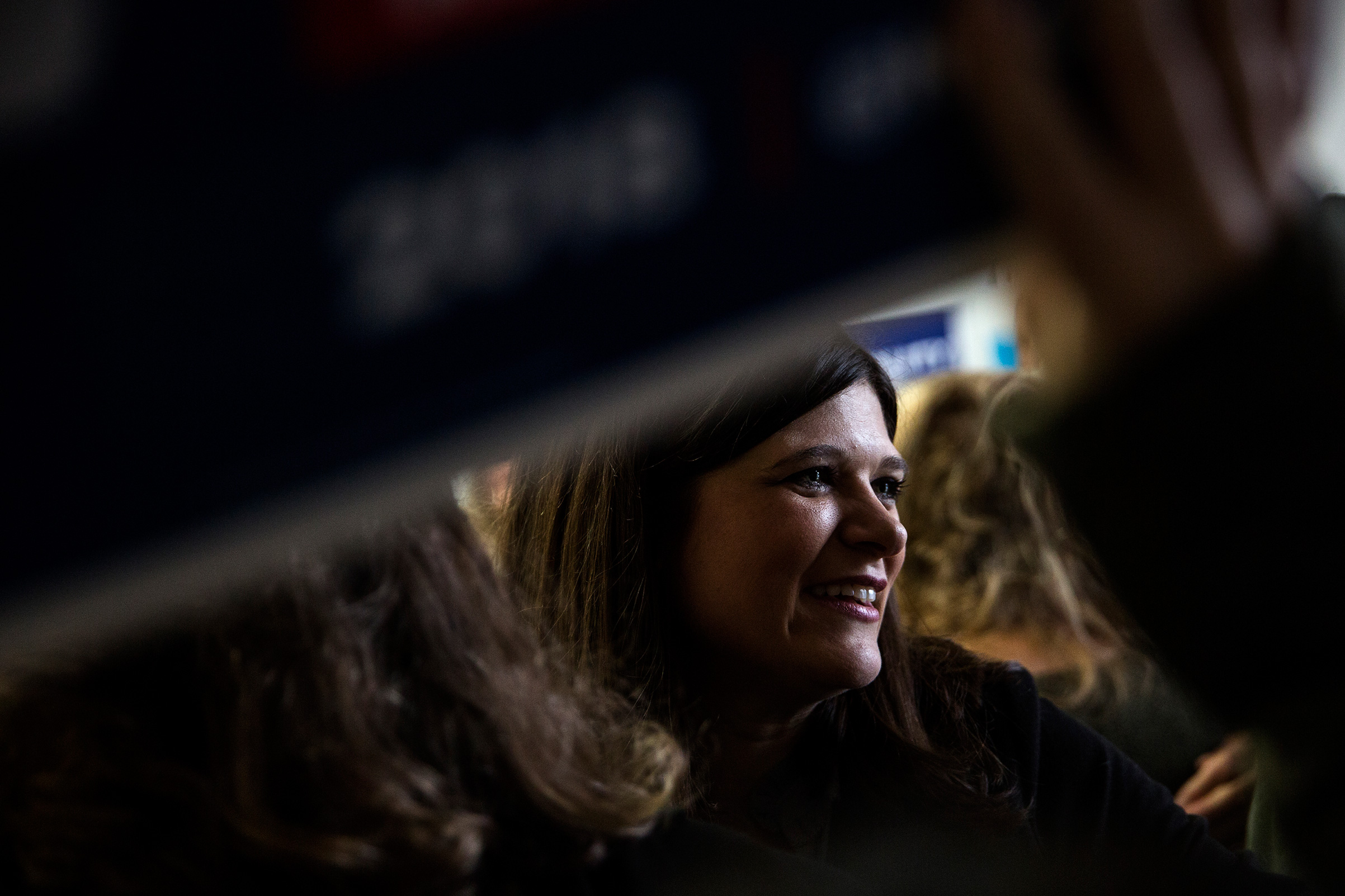 Democratic candidate for Michigan's 11th Congressional District Haley Stevens talks to supporters and volunteers while launching election day canvassing at her Field Office in Troy, Mich, on Nov. 6, 2018.