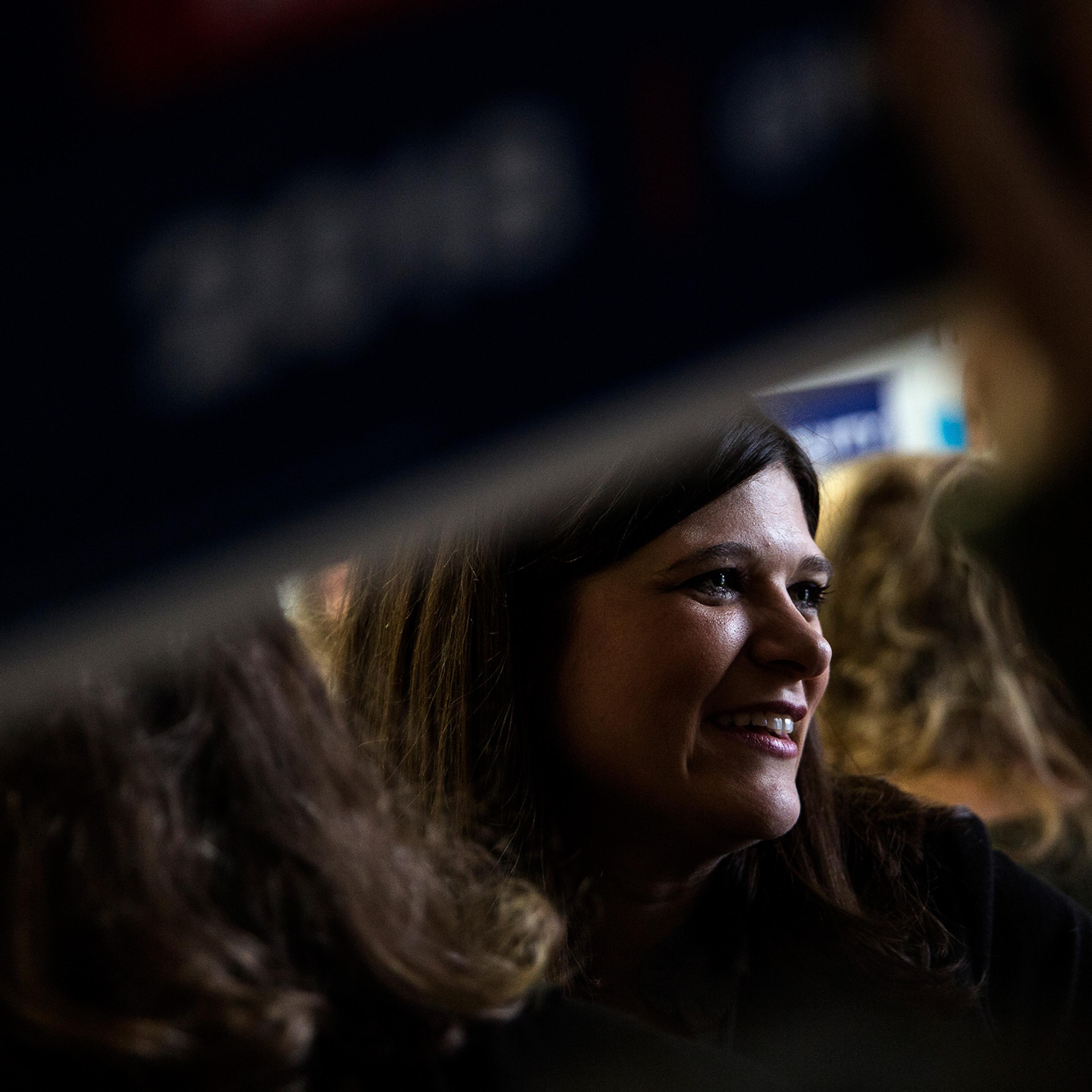 Democratic candidate for Michigan's 11th Congressional District Haley Stevens talks to supporters and volunteers while launching election day canvassing at her Field Office in Troy, Mich, on Nov. 6, 2018.