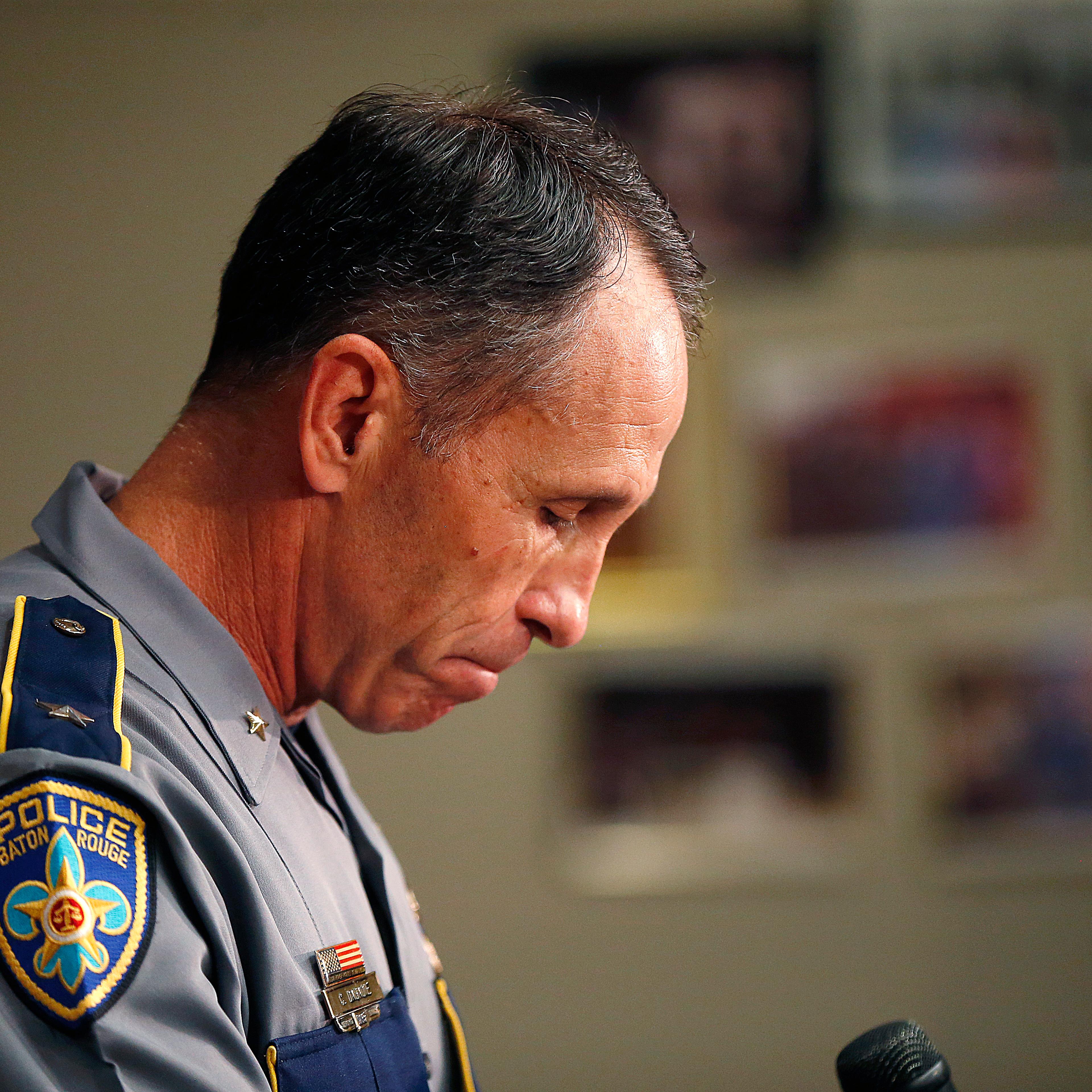 Baton Rouge police chief Carl Dabadie, Jr. speaks at a news conference at police headquarters in Baton Rouge, La., July 6, 2016.