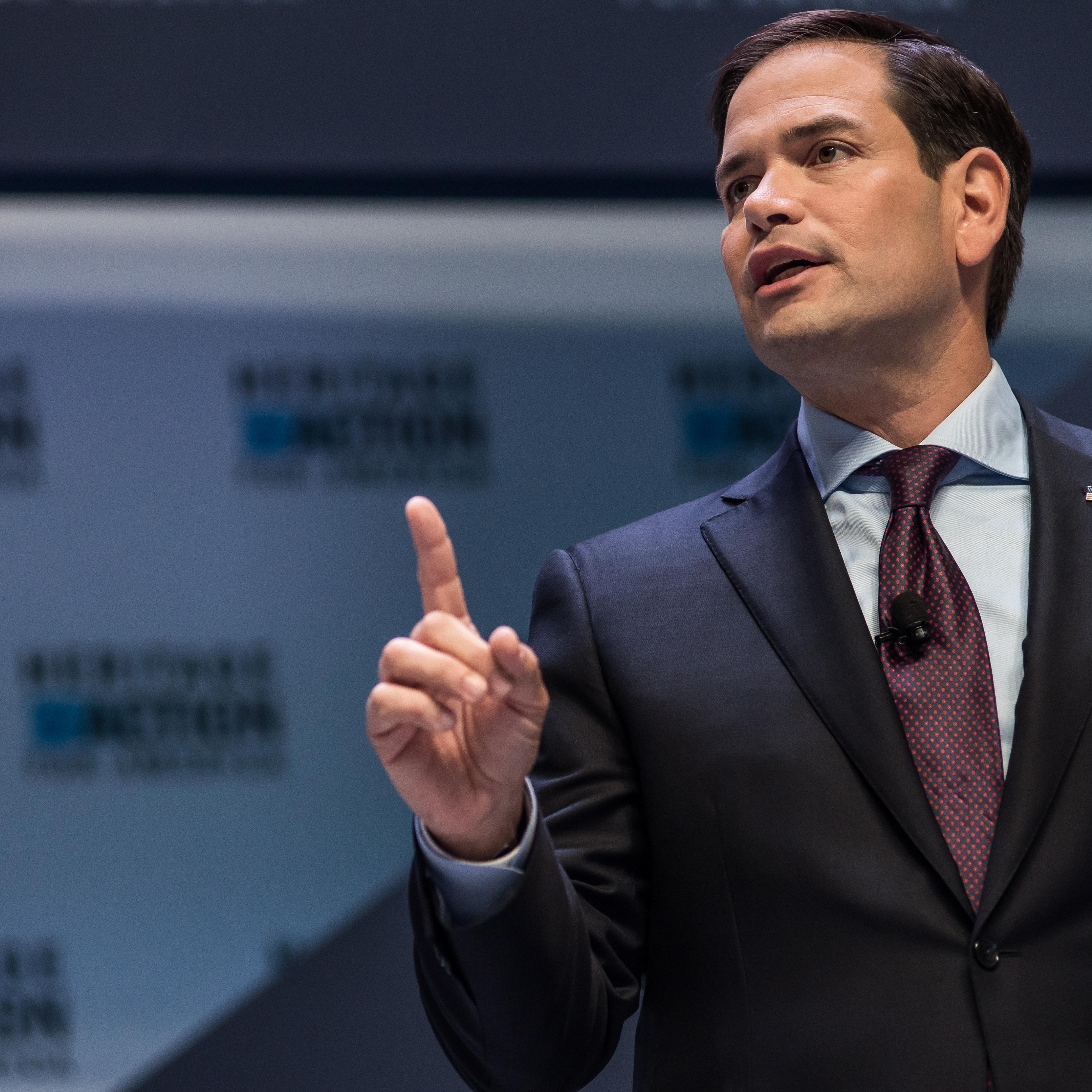 Sen. Marco Rubio speaks to voters at the Heritage Action Presidential Candidate Forum September 18, 2015 in Greenville, South Carolina.