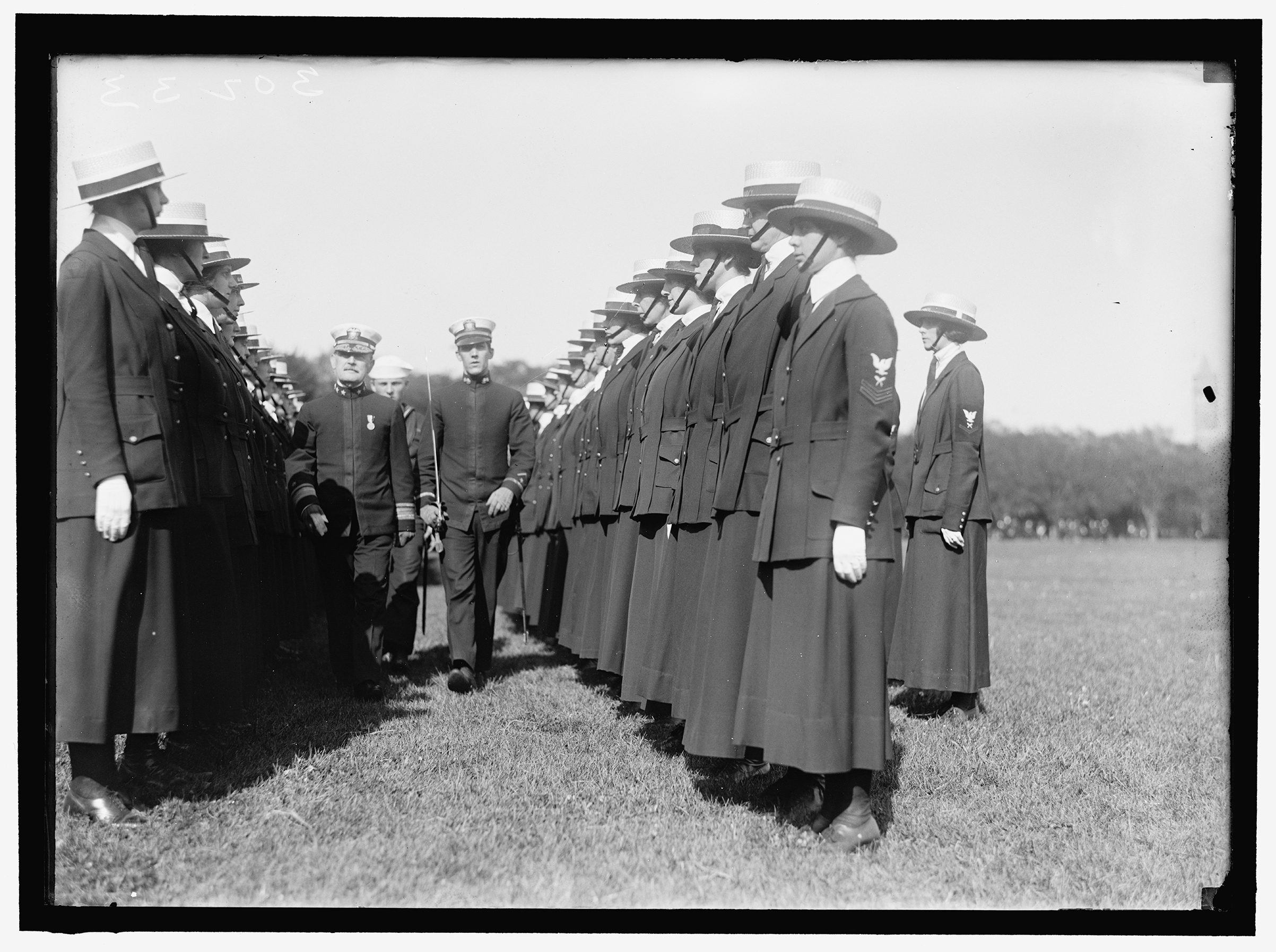 A group of Yeomanettes at an inspection in 1919