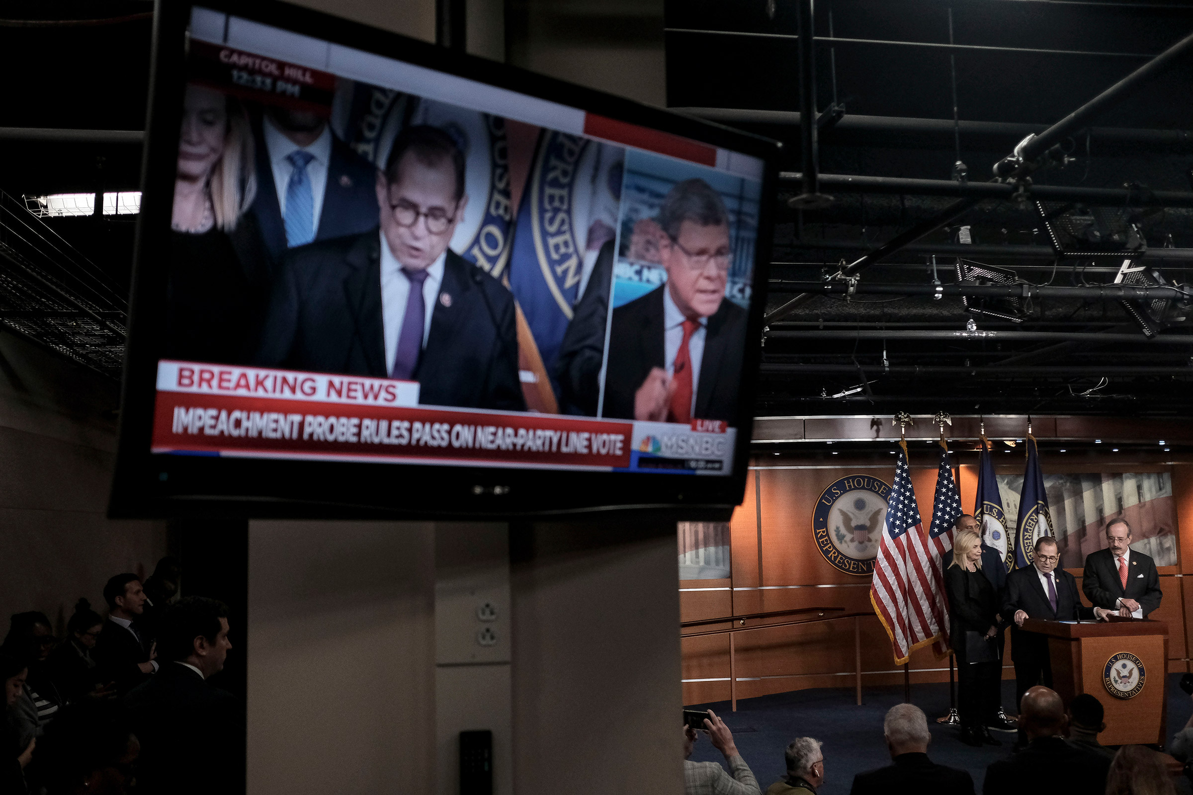 Democratic leaders address reporters