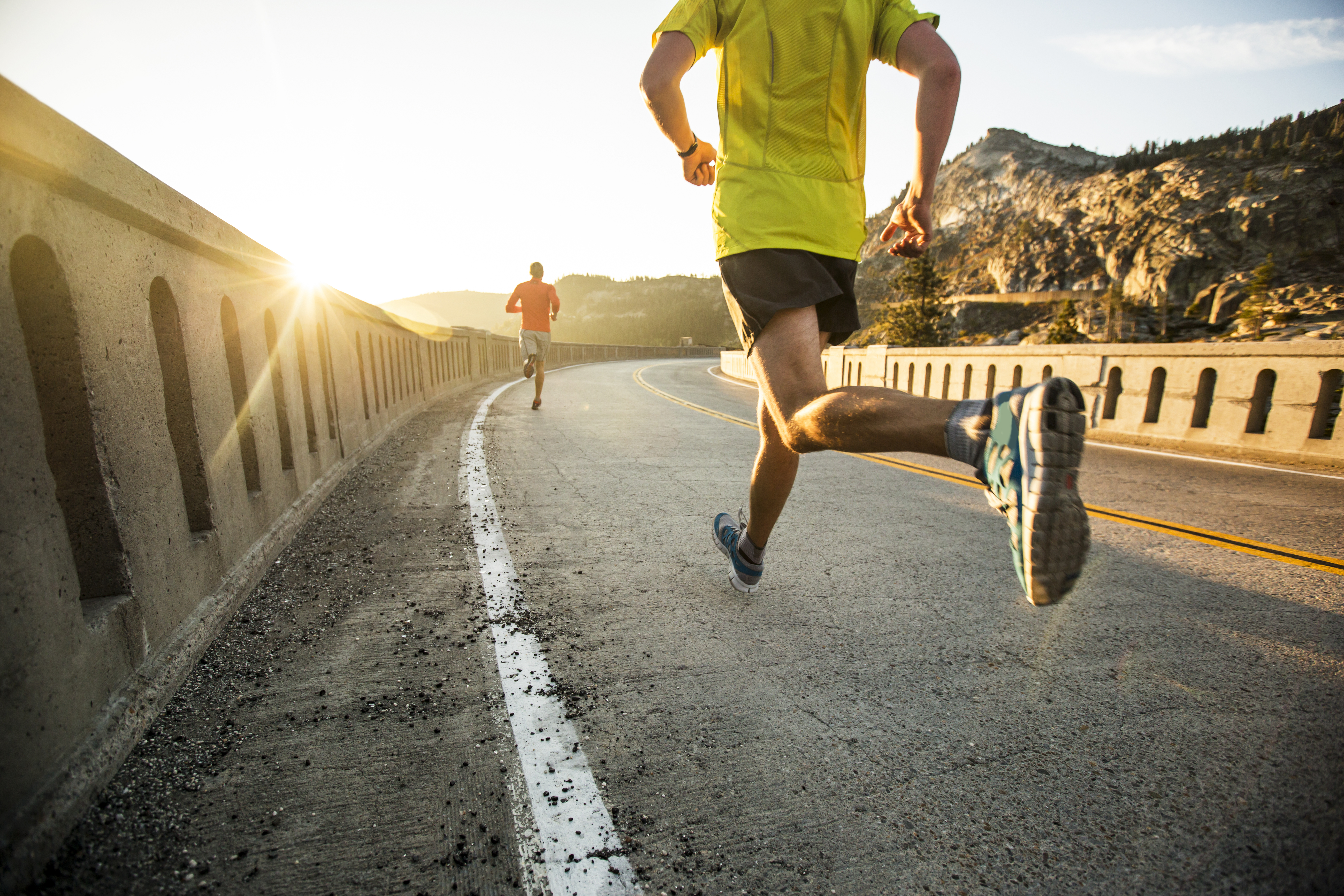Two men on an early morning run.