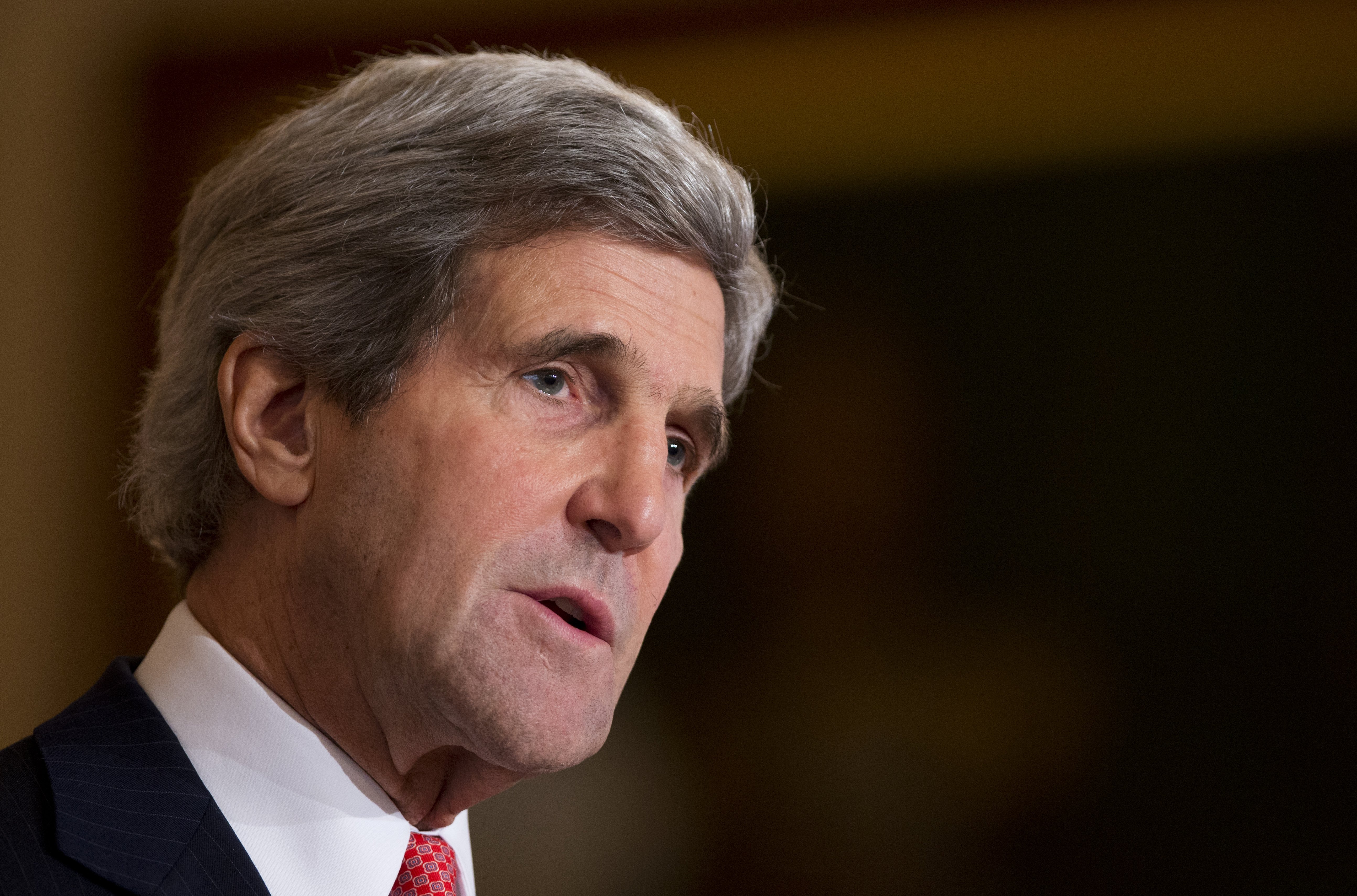 Secretary of State John Kerry speaks at the State Department in Washington, Jan. 17, 2014 .