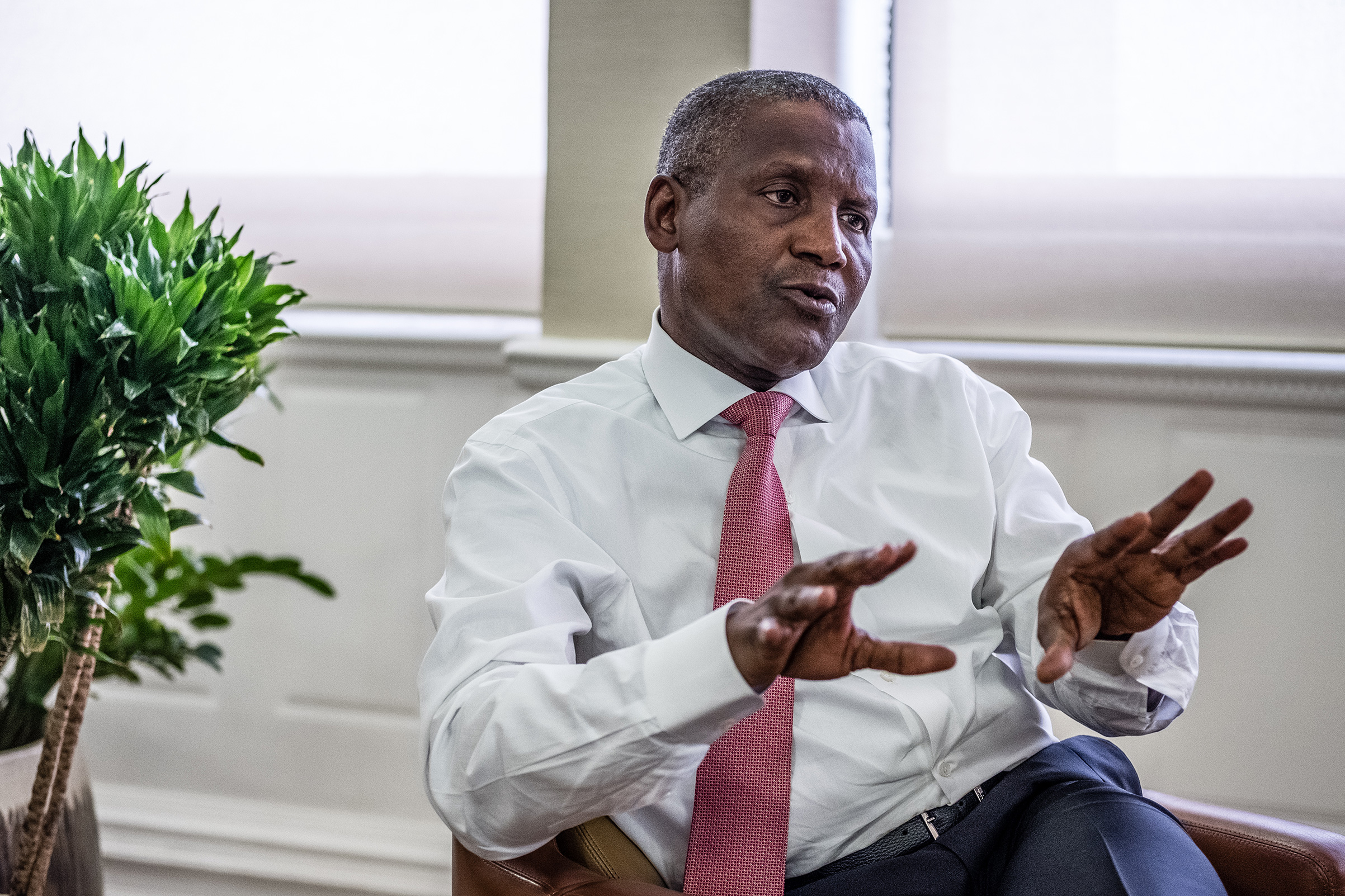 Aliko Dangote, chairman and CEO of the Dangote Group, photographed at his office in Lagos, Nigeria in July 2018.  