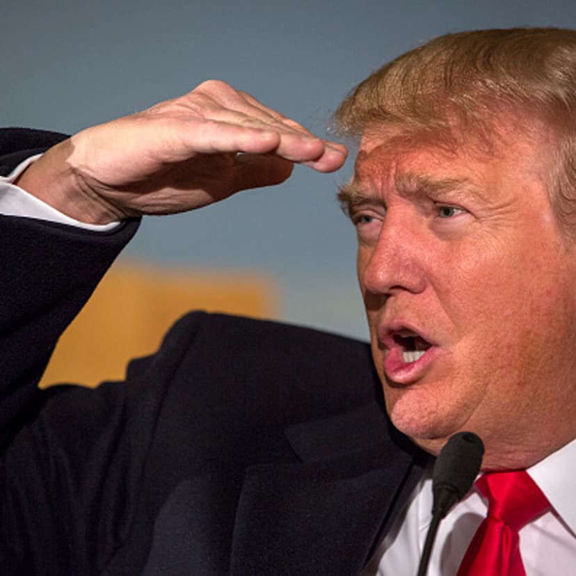 Republican presidential candidate Donald Trump speaks at the John Wayne Birthplace Museum on January 19, 2016 in Winterset, Iowa.